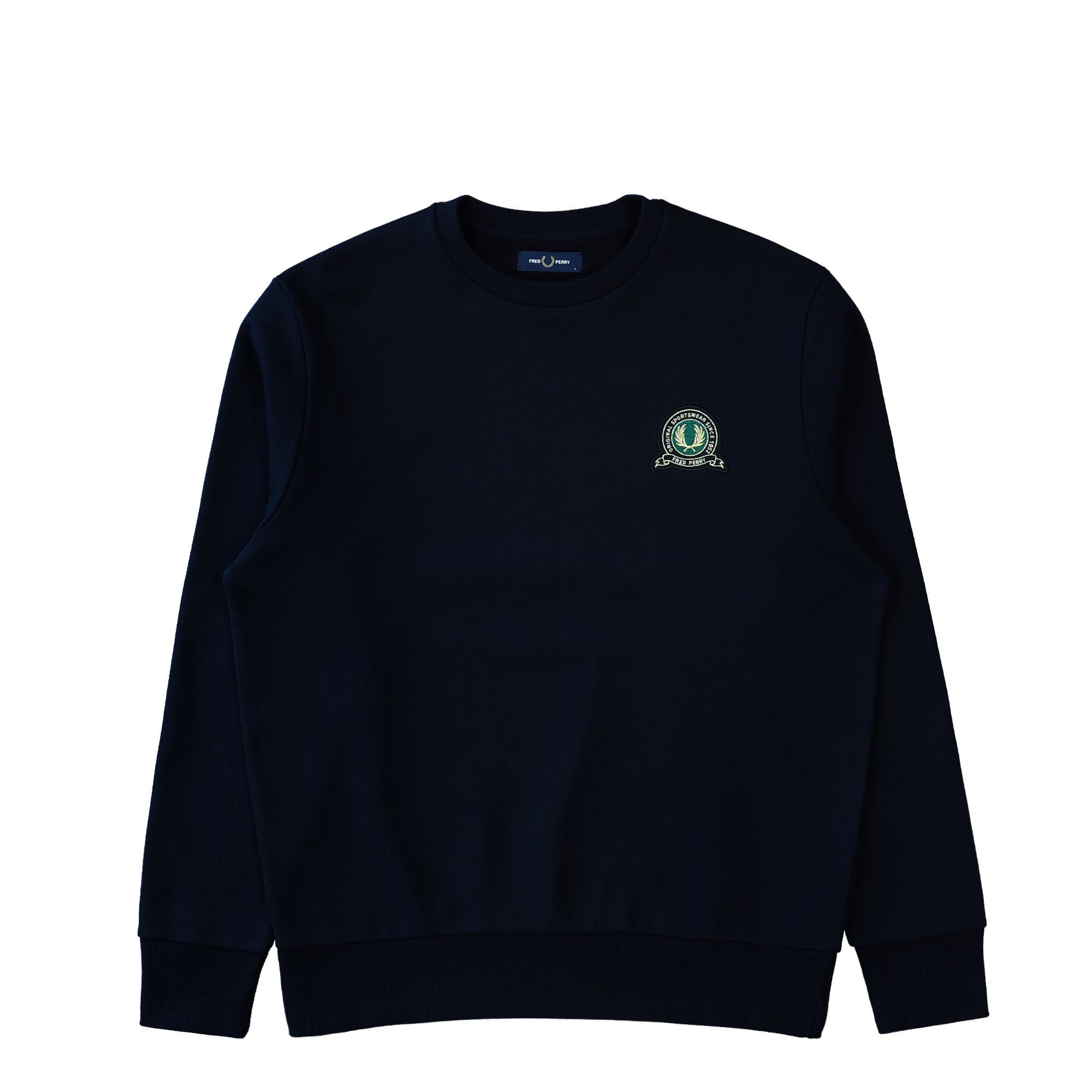 Fred Perry Tennis Badge Sweatshirt Navy Sweatshirts M1751-608 | Overkill