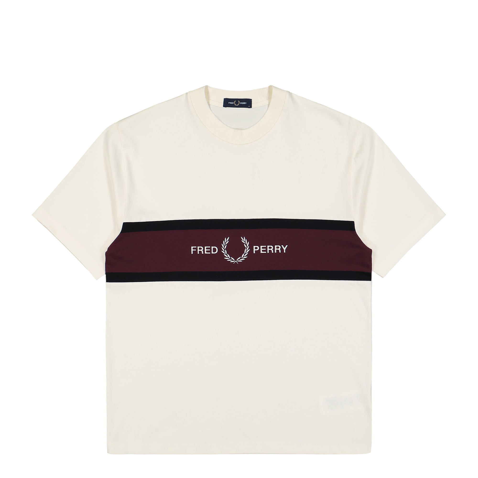 Fred Perry Embroidered Panel T-Shirt Ecru T-Shirts M2405-560 | Overkill