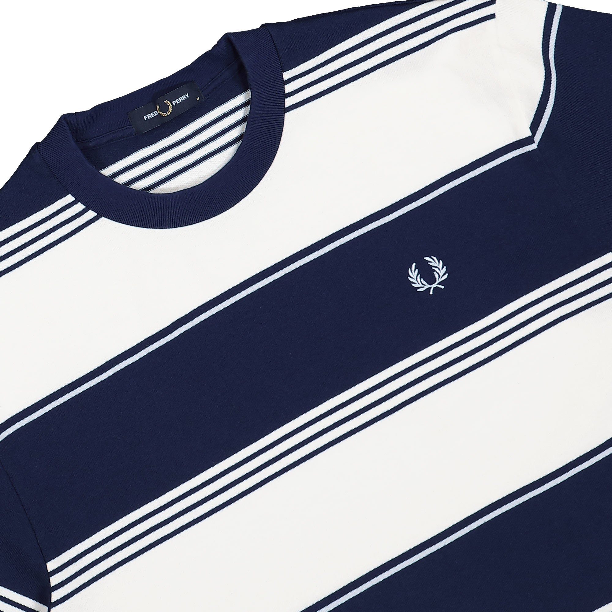 Fred Perry Heavyweight Striped T-Shirt Ecru T-Shirt M2410-560 Detailfoto | Overkill