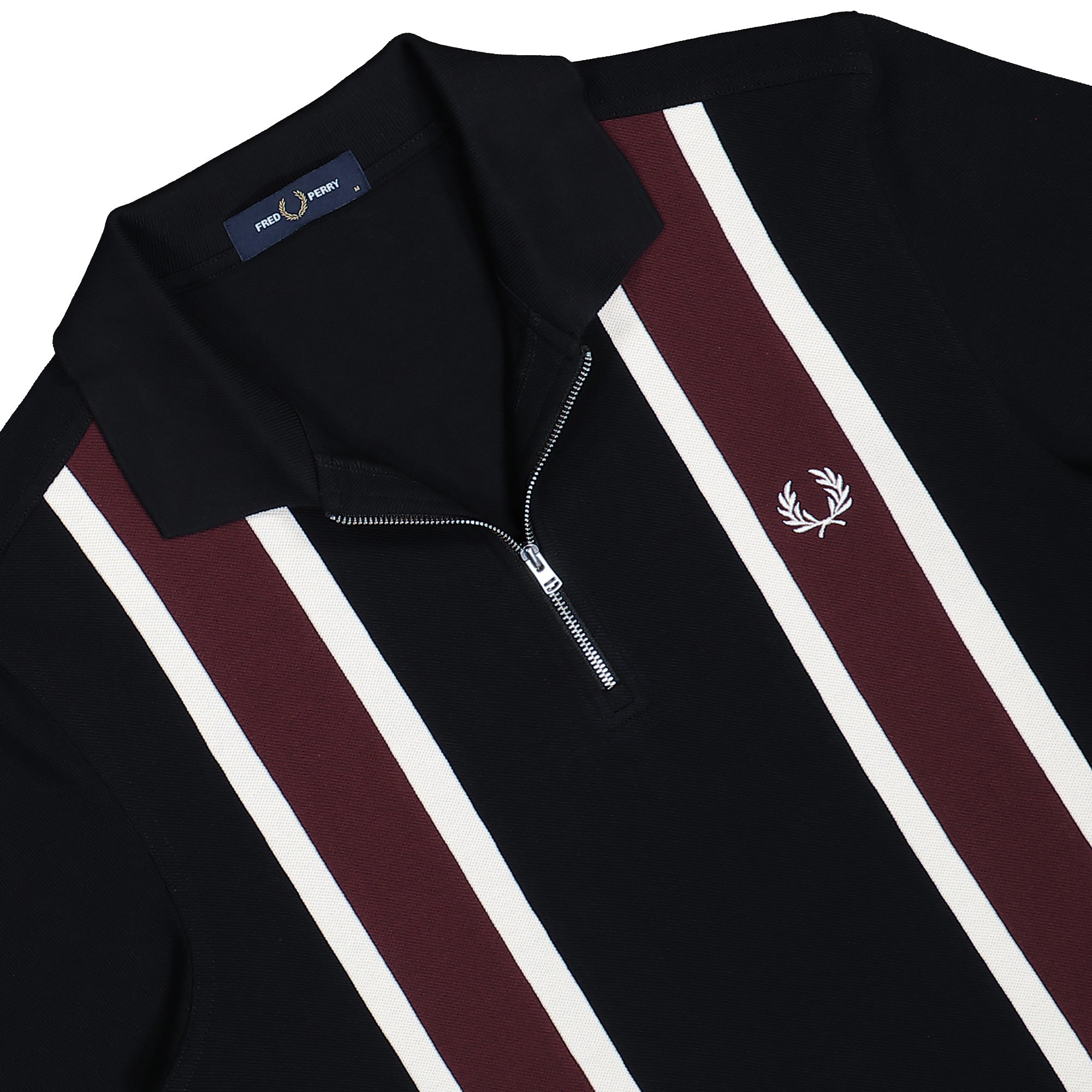 Fred Perry Tramline Polo Shirt Black Polo Shirts M2420-102 Detailfoto | Overkill