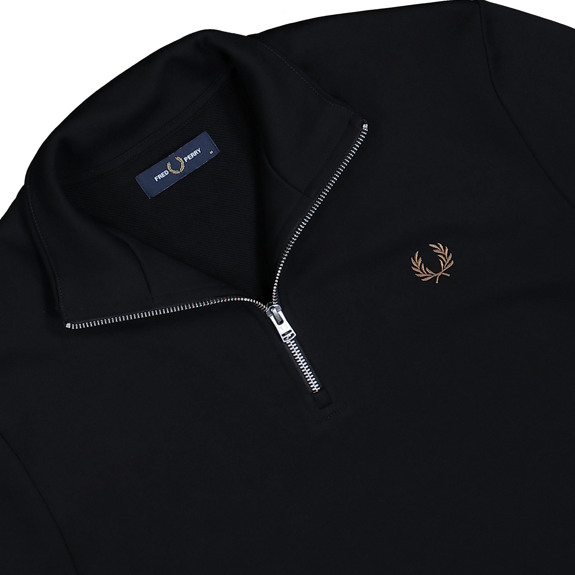 Fred Perry Half Zip Sweatshirt Black / Shadedston Sweatshirts M3574-S77 Detailfoto | Overkill