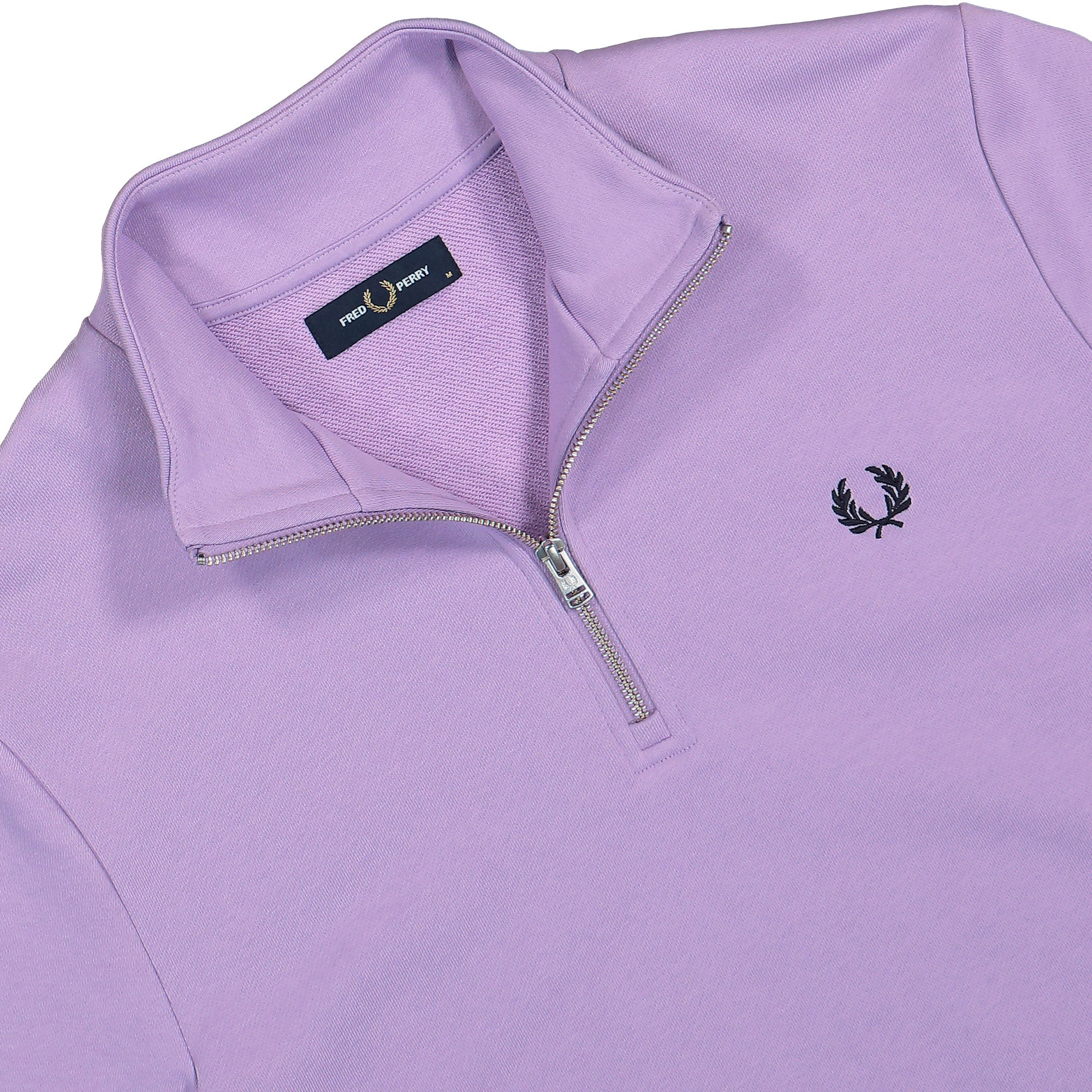 Fred Perry Half Zip Sweatshirt Ultra Violet / Navy Sweatshirts Close-up | Overkill