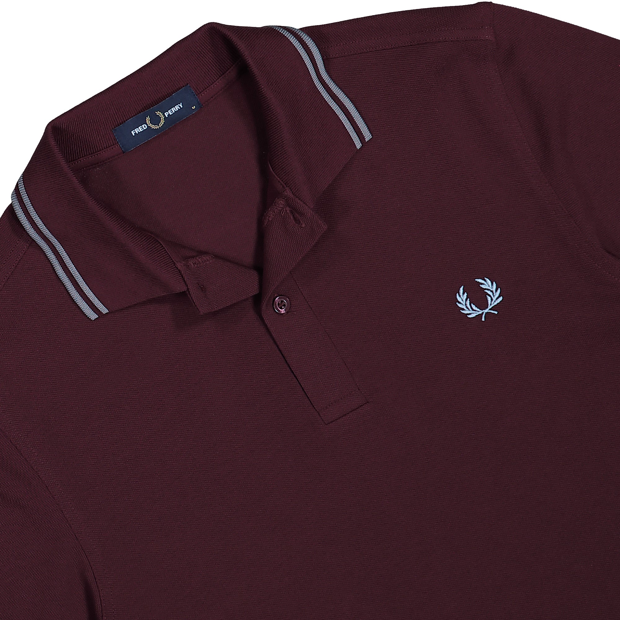 Fred Perry Twin Tipped Fred Perry Shirt Oxblood / Stockport Blue Polo Shirts M3600-08B Detailfoto | Overkill