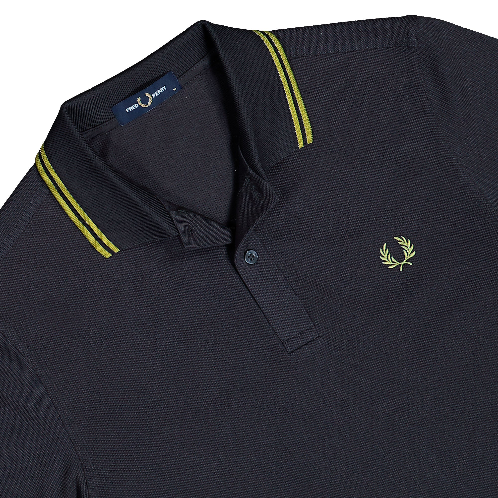 Fred Perry Twin Tipped Fred Perry Shirt Anchor Grey / Tennis Ball Yellow Polo Shirts M3600-58A Detailfoto | Overkill