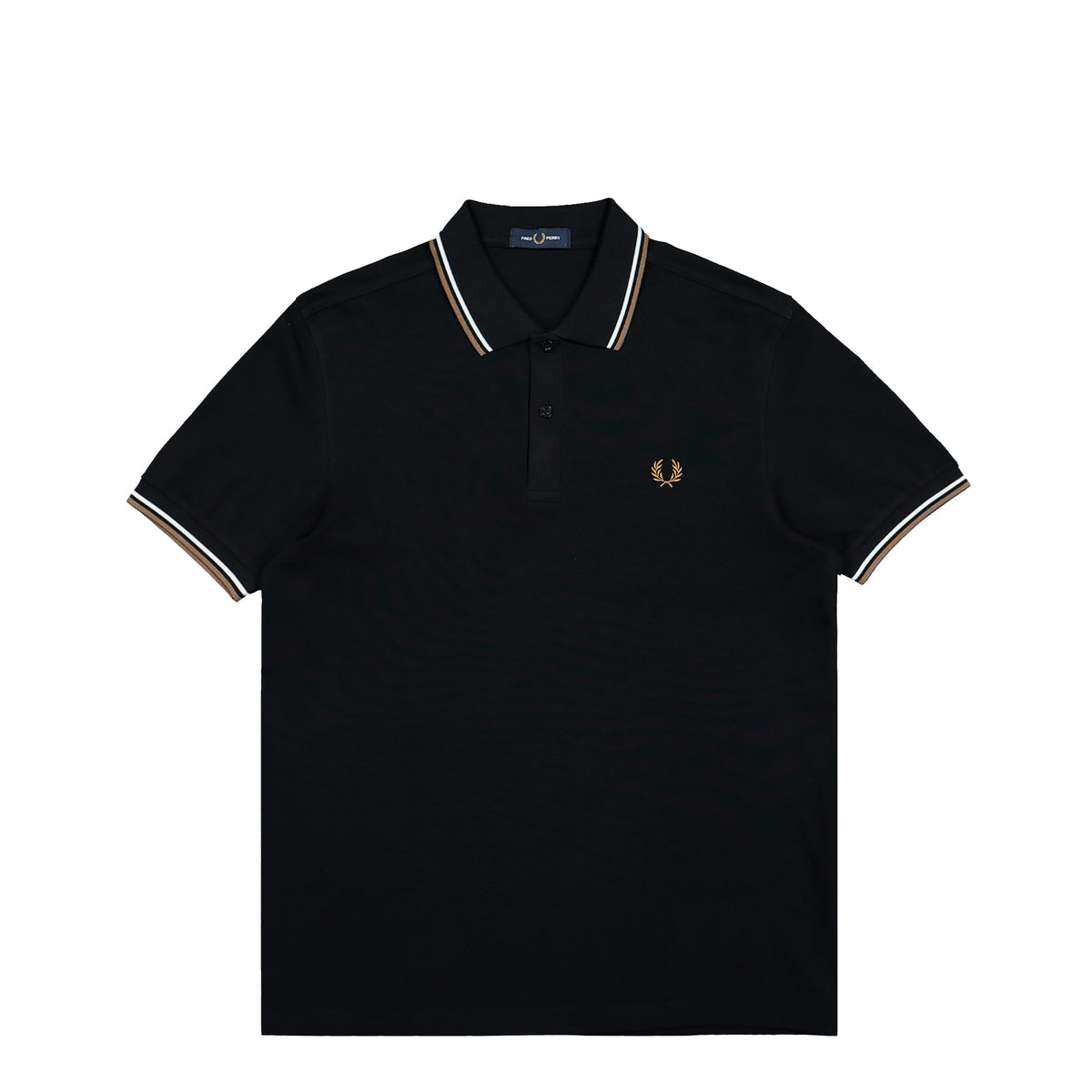 Fred Perry Twin Tipped Fred Perry Shirt Black And White / Snow White / Bronze Polo Shirt M3600-59D | Overkill