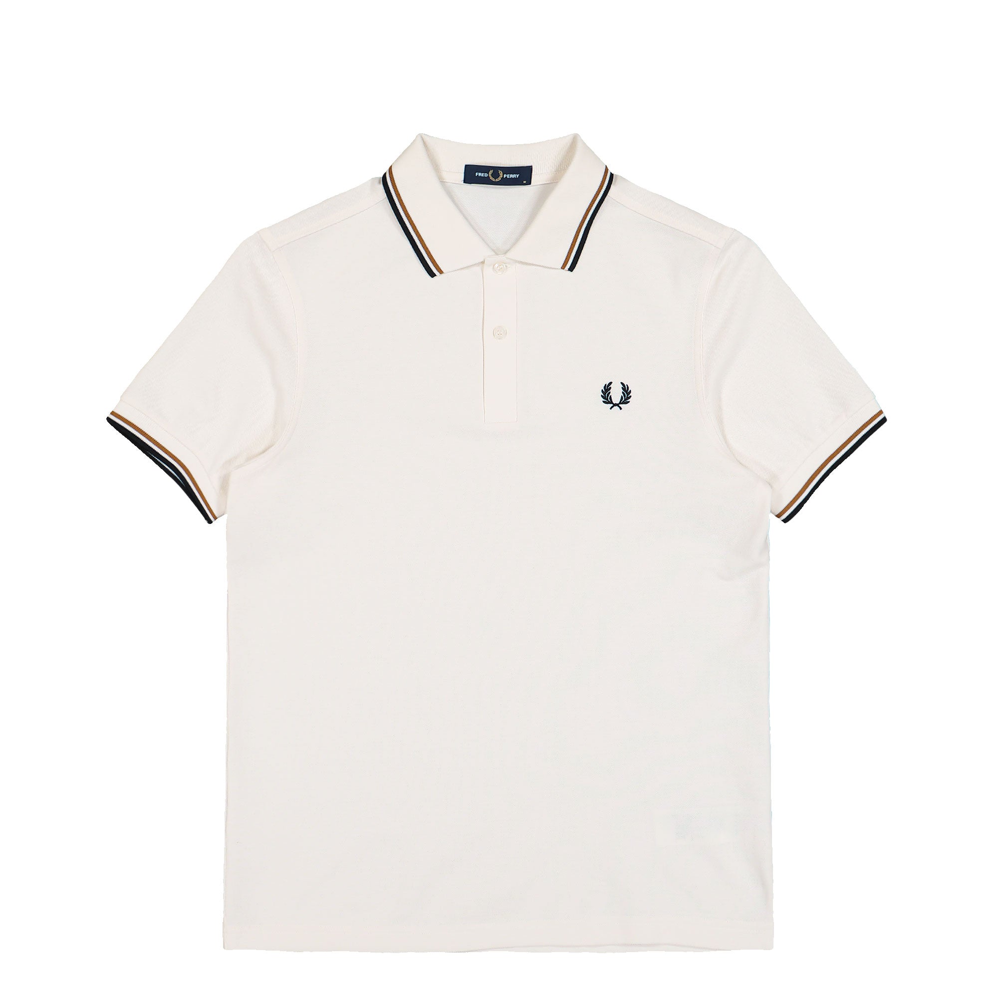 Fred Perry Twin Tipped Fred Perry Shirt Ecru / Dark Caramel / Black Polo Shirts M3600-79B | Overkill