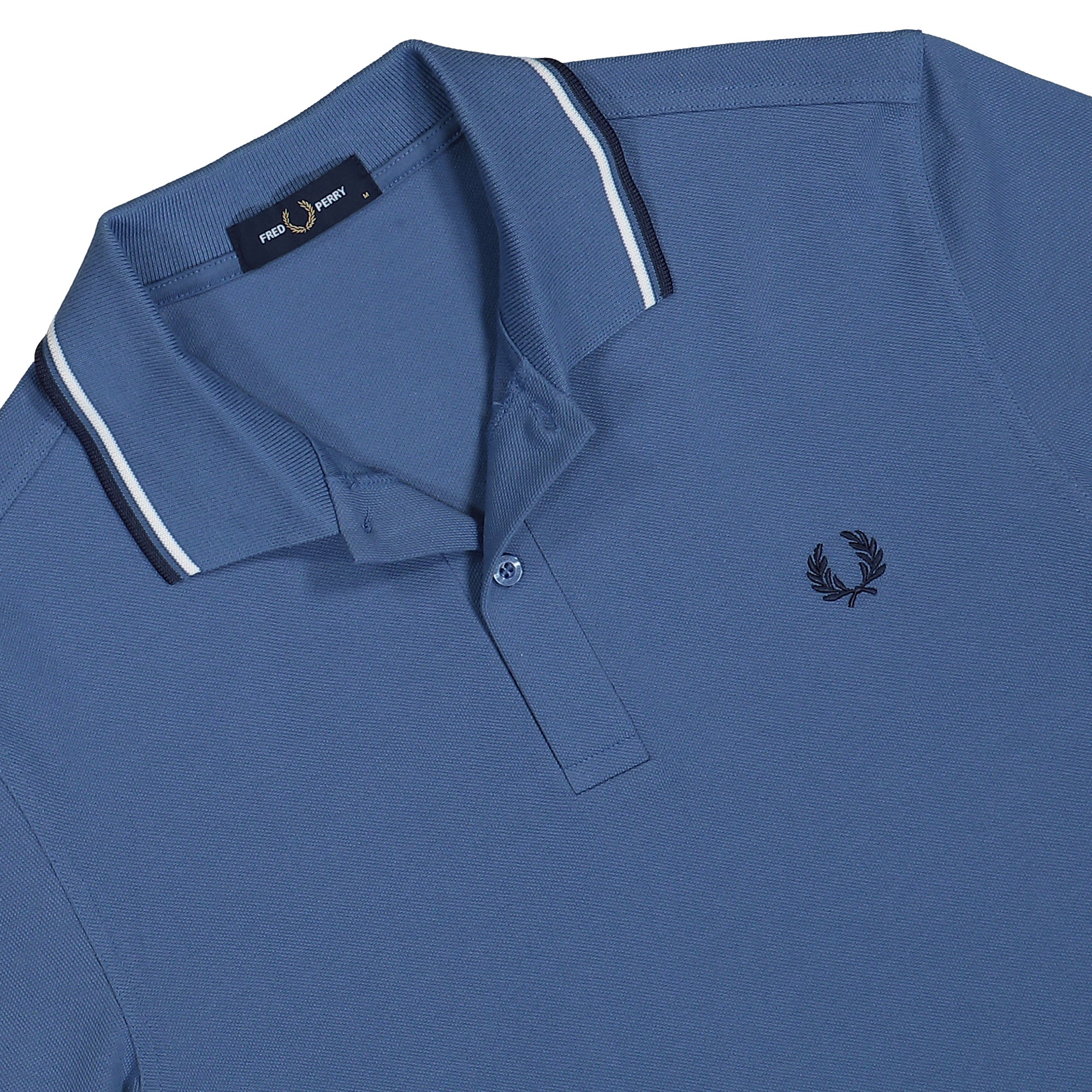 Fred Perry Twin Tipped Fred Perry Shirt Ace Blue / Snow White / Tennis Blue Polo Shirts M3600-89A Detailfoto | Overkill