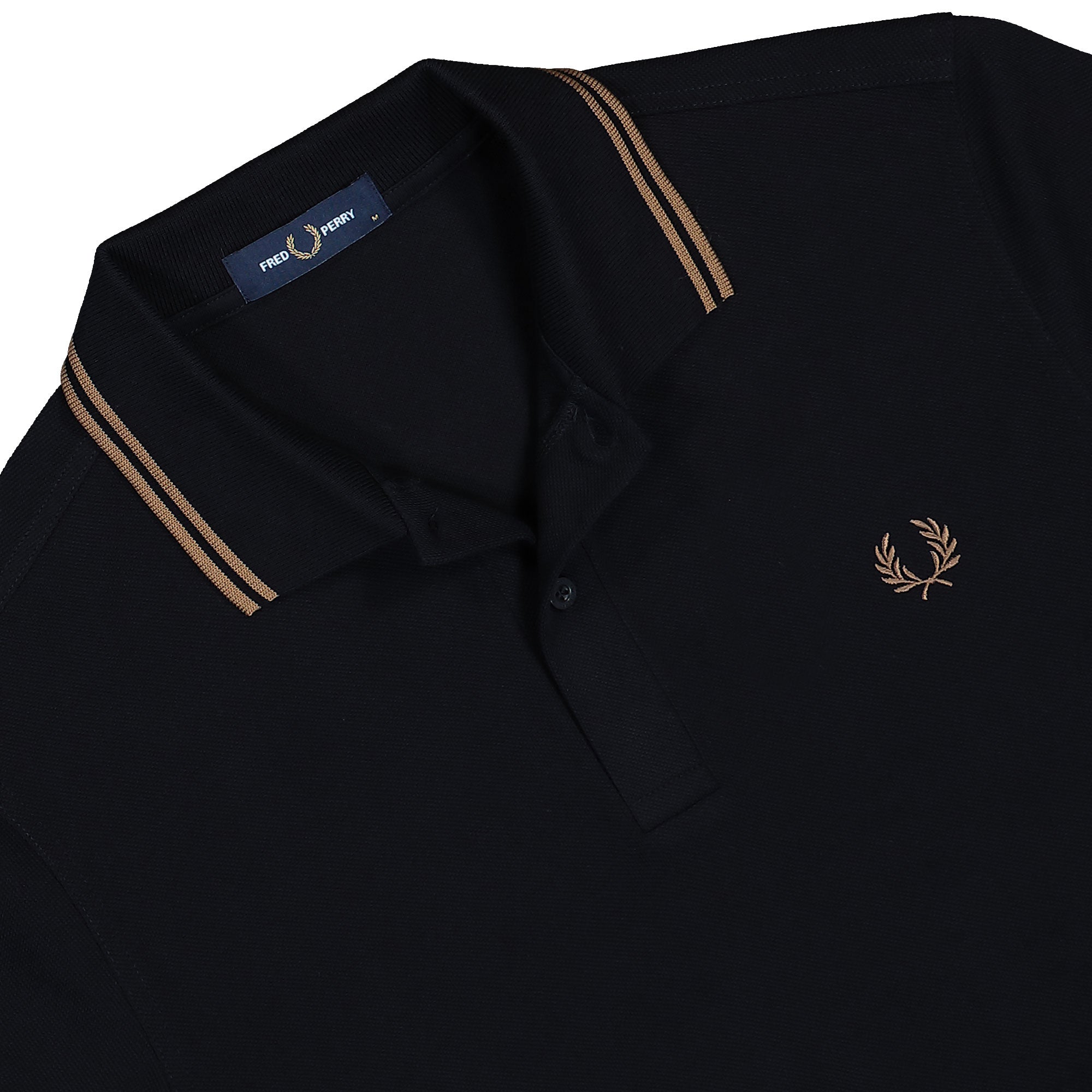 Fred Perry Twin Tipped Fred Perry Shirt Black / Shaded Stone Polo Shirt M3600-S77 Detailfoto | Overkill