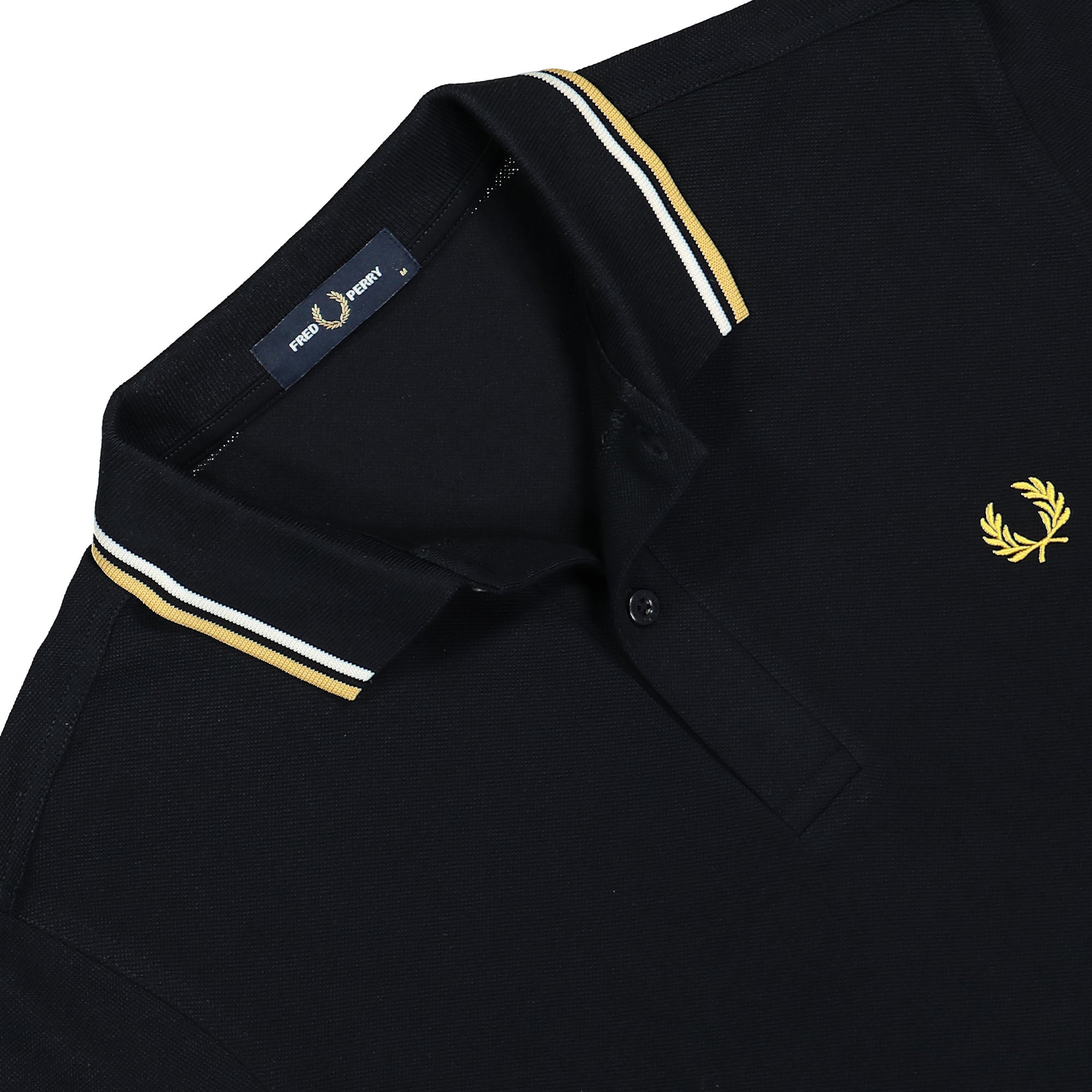 Fred Perry Twin Tipped Fred Perry Shirt Navy / Ecru / Honeycomb Polo Shirts Close-up | Overkill