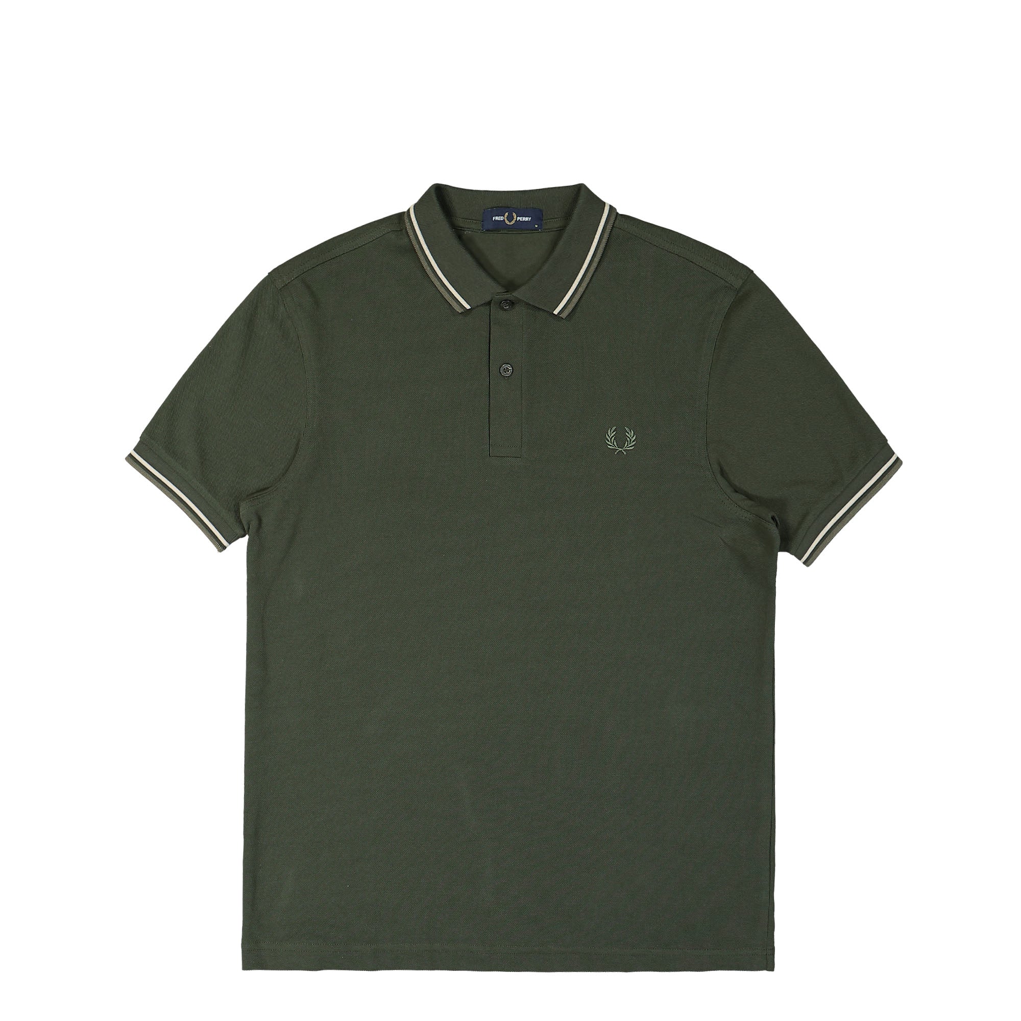 Fred Perry The Twin Tipped FP Shirt Hunting Green / Light Oyster / Laurel Wreath Polo Shirts M3600-W92 | Overkill