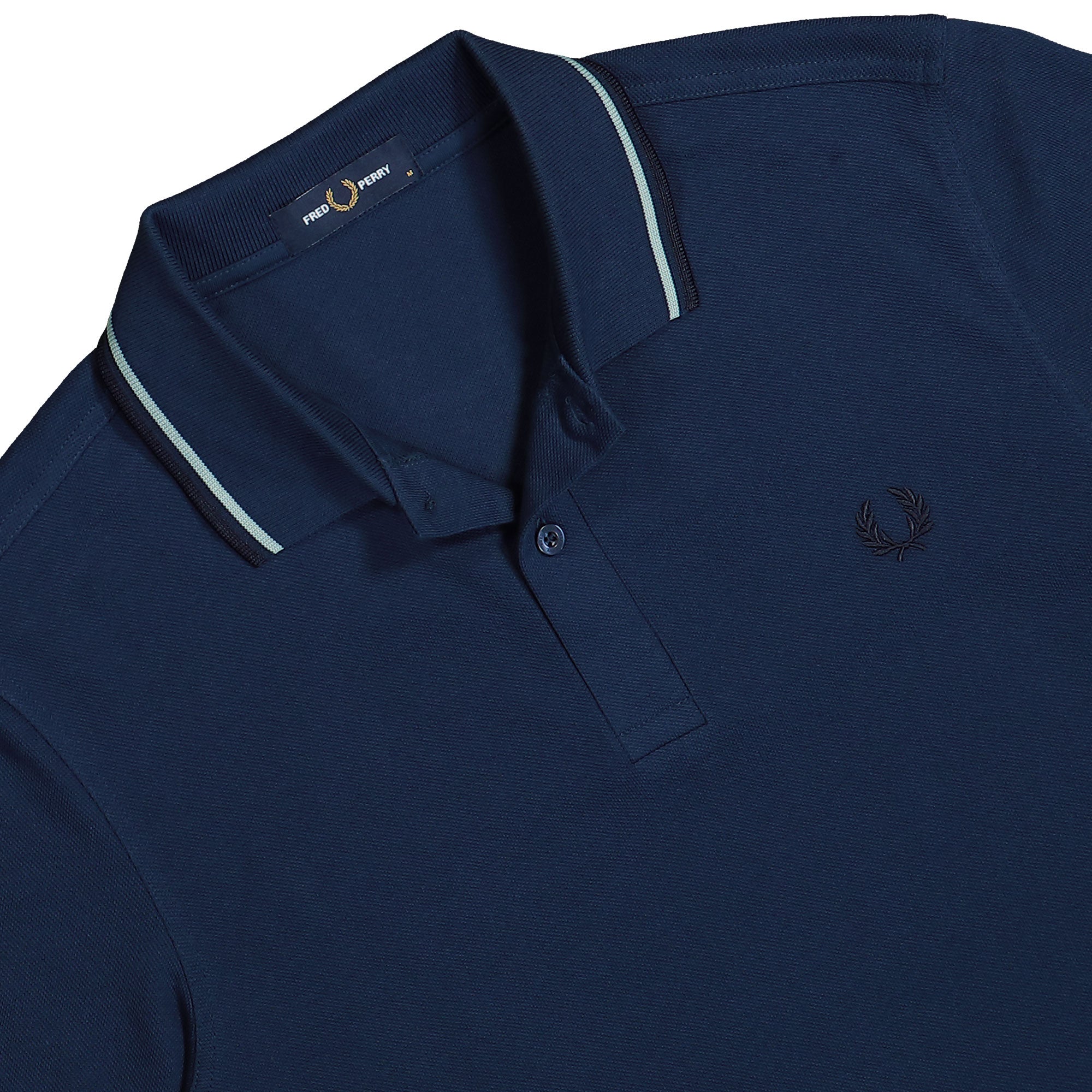 Fred Perry Twin Tipped Shirt Tennis Blue / Silver Blue / Navy Polo Shirts Close-up | Overkill