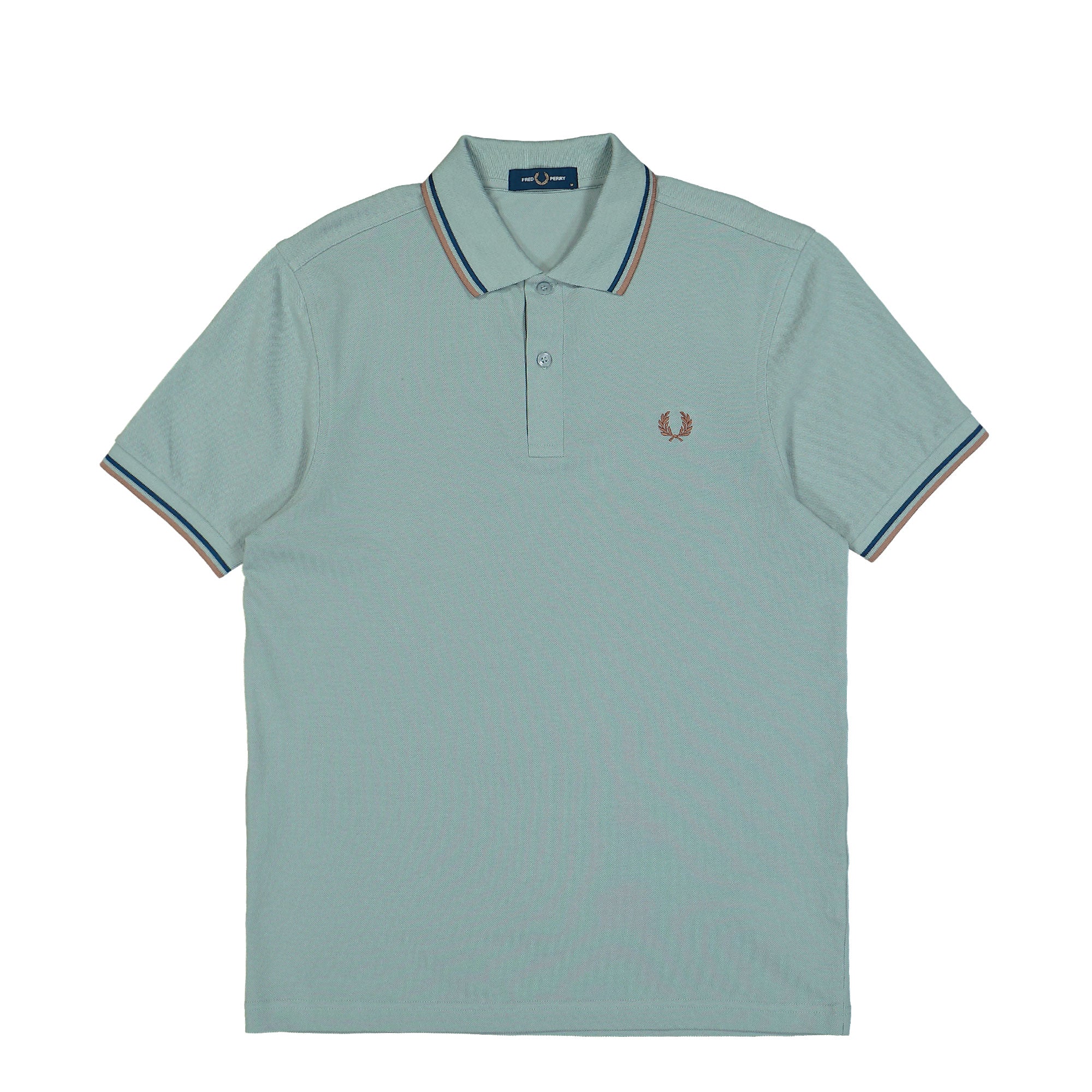 Fred Perry Twin Tipped Fred Perry Shirt Silver Blue / Tennis Blue / Cinnamon Polo Shirts M3600 Y26 | Overkill