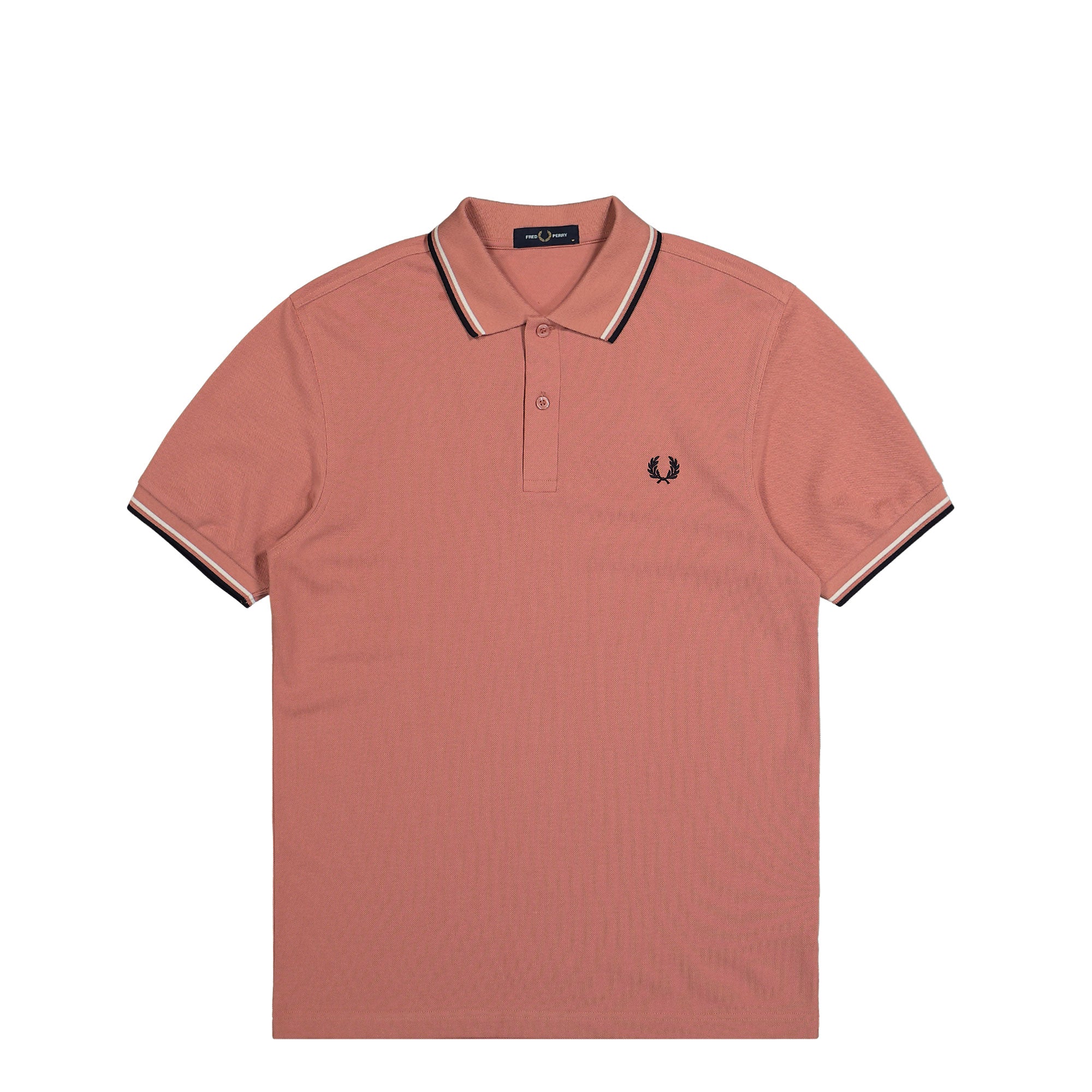 Fred Perry Twin Tipped Fred Perry Shirt Putty Pink / Ecru / Navy Polo Shirts M3600-Y63 | Overkill