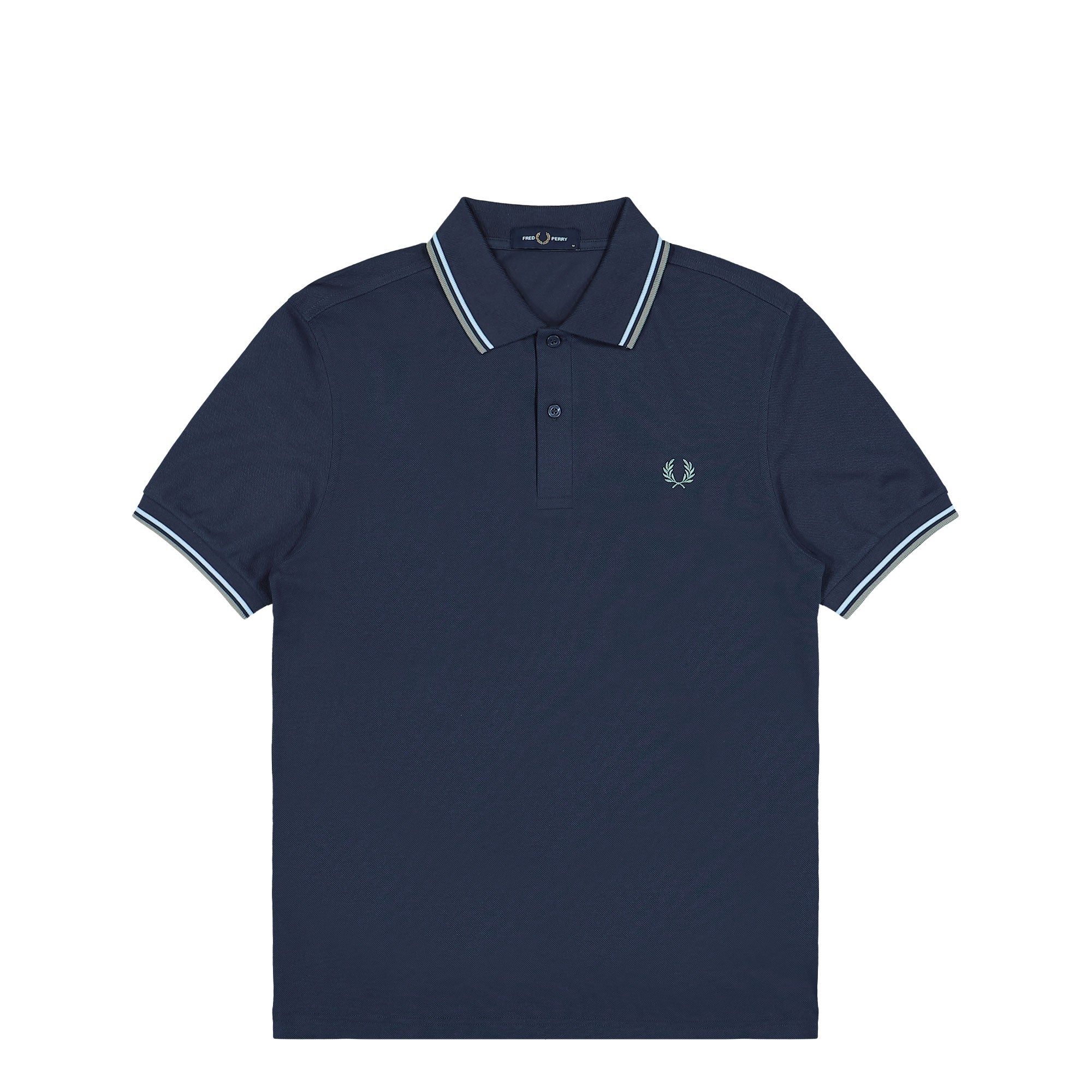 Fred Perry Twin Tipped Fred Perry Shirt Dark Airforce / Light Ice / Bay Leaf Polo Shirt M3600-Z47 | Overkill