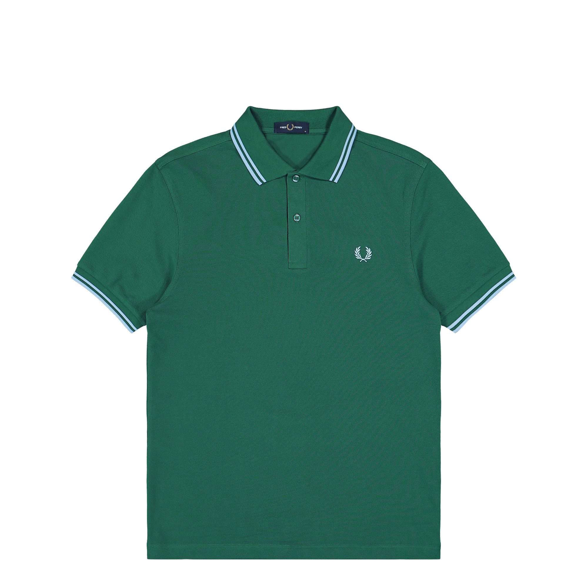 Fred Perry Twin Tipped Fred Perry Shirt Sport Green / Track Blue Polo Shirt M3600-Z59 | Overkill
