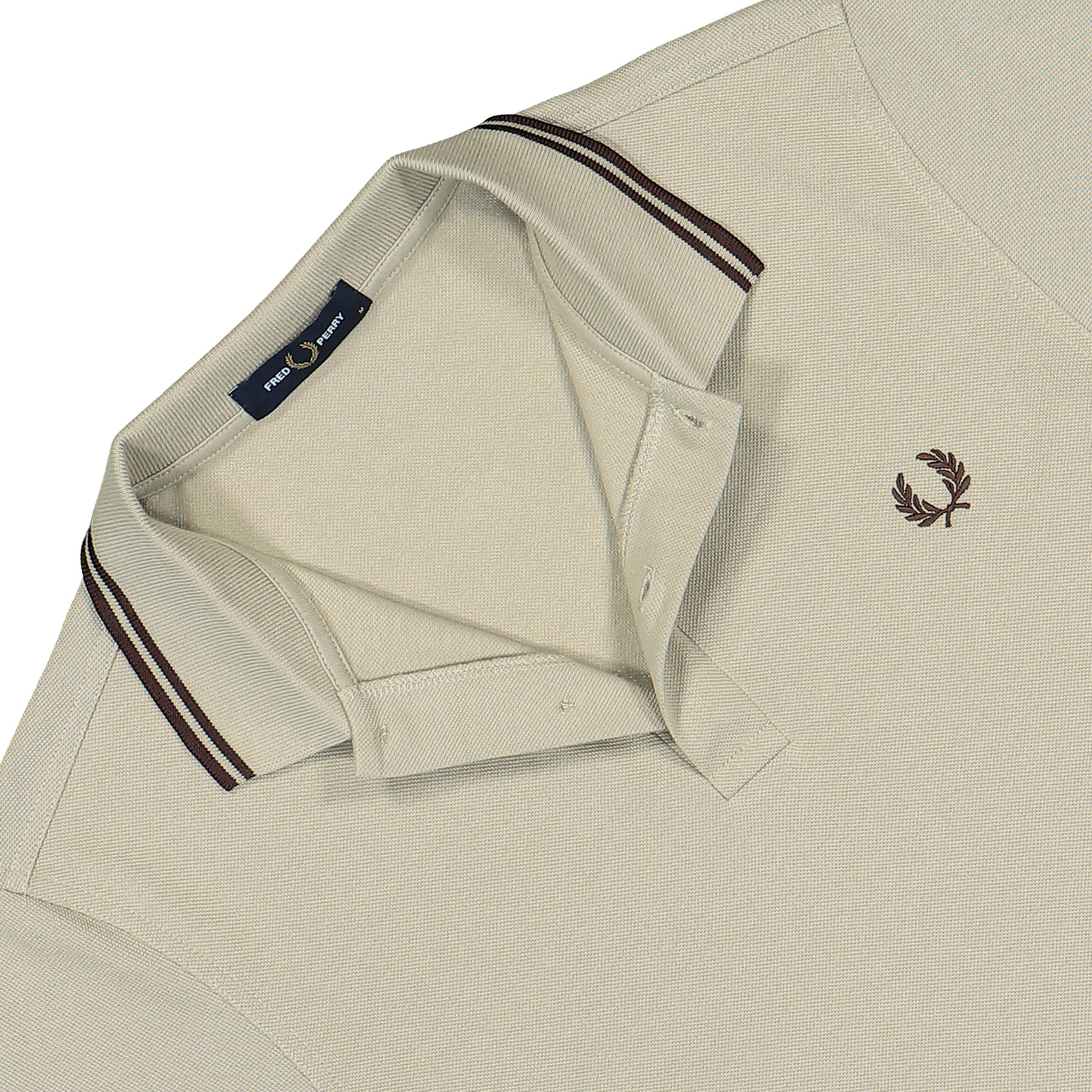 Fred Perry Twin Tipped Fred Perry Shirt Warm Grey / Brick Polo Shirts Close-up | Overkill