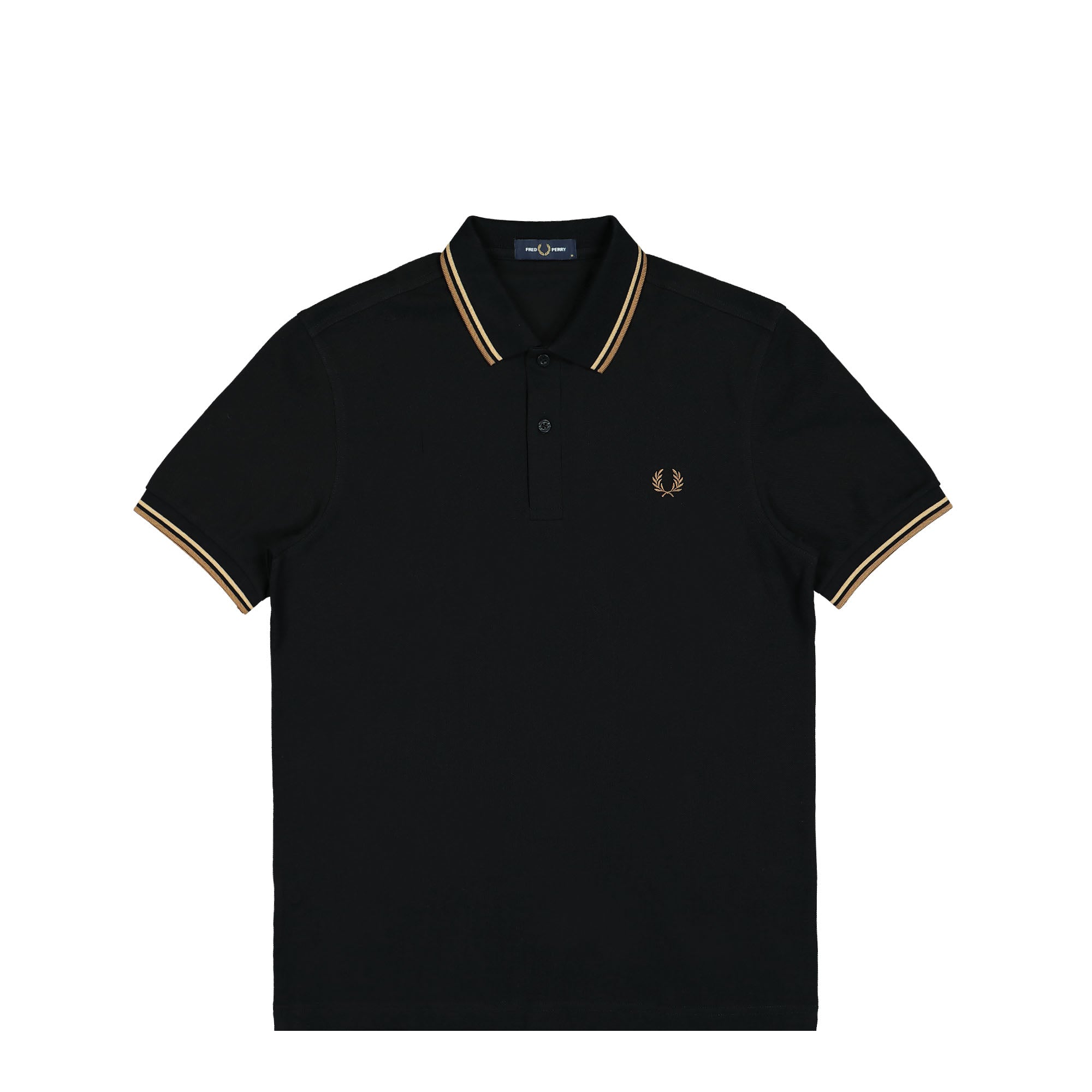 Fred Perry Twin Tipped Fred Perry Shirt Black / Warm Stone Grey / Shaded Stone Grey Polo Shirts M3600-U97 | Overkill