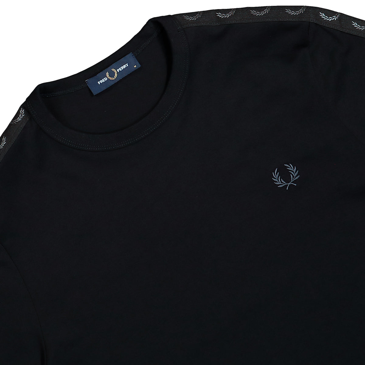 Fred Perry Contrast Tape Ringer T-Shirt Black T-Shirt M4613-236 Detailfoto | Overkill