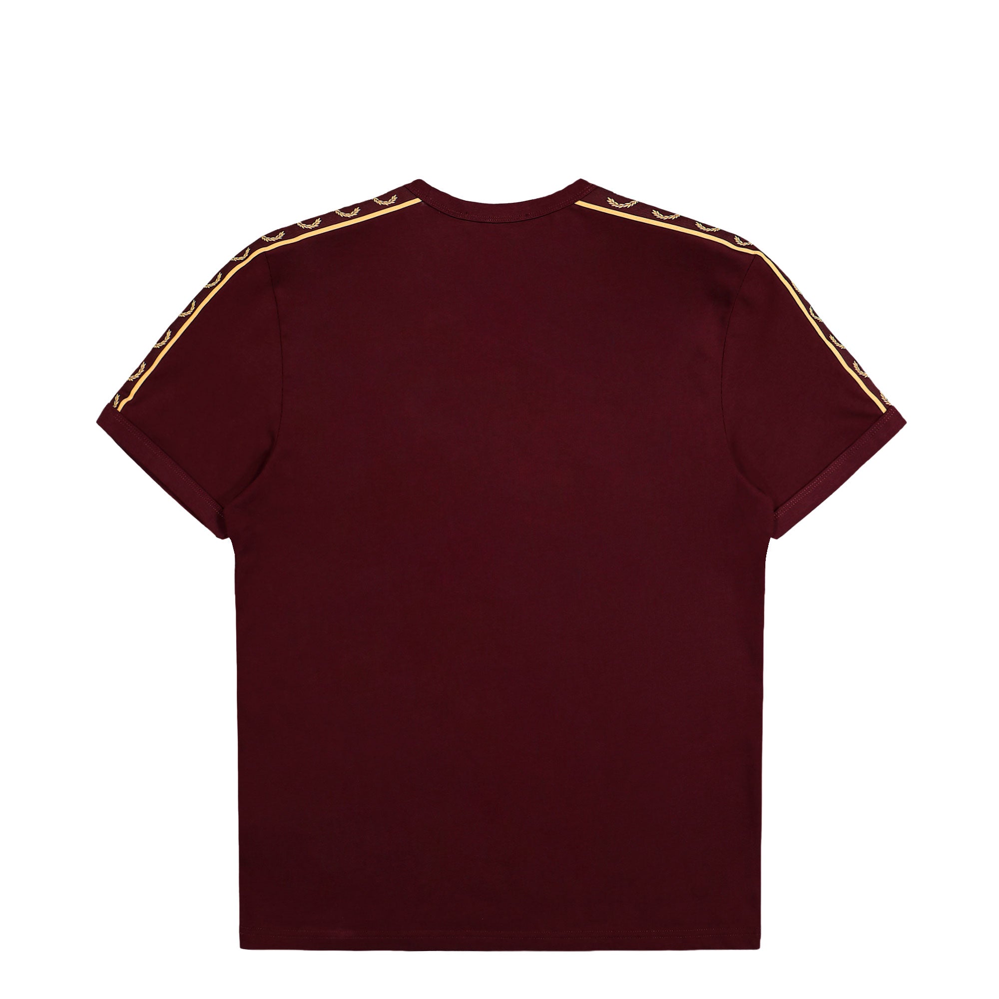 Fred Perry Contrast Tape Ringer T-Shirt Oxblood / Champagne T-Shirt M4613-69A Close-up | Overkill