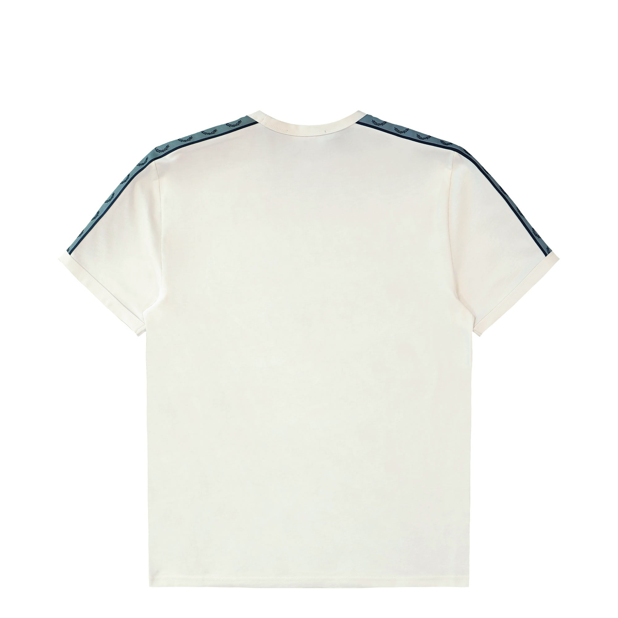 Fred Perry Contrast Tape Ringer T-Shirt Ecru / Navy T-Shirts M4613-729 Close-up | Overkill