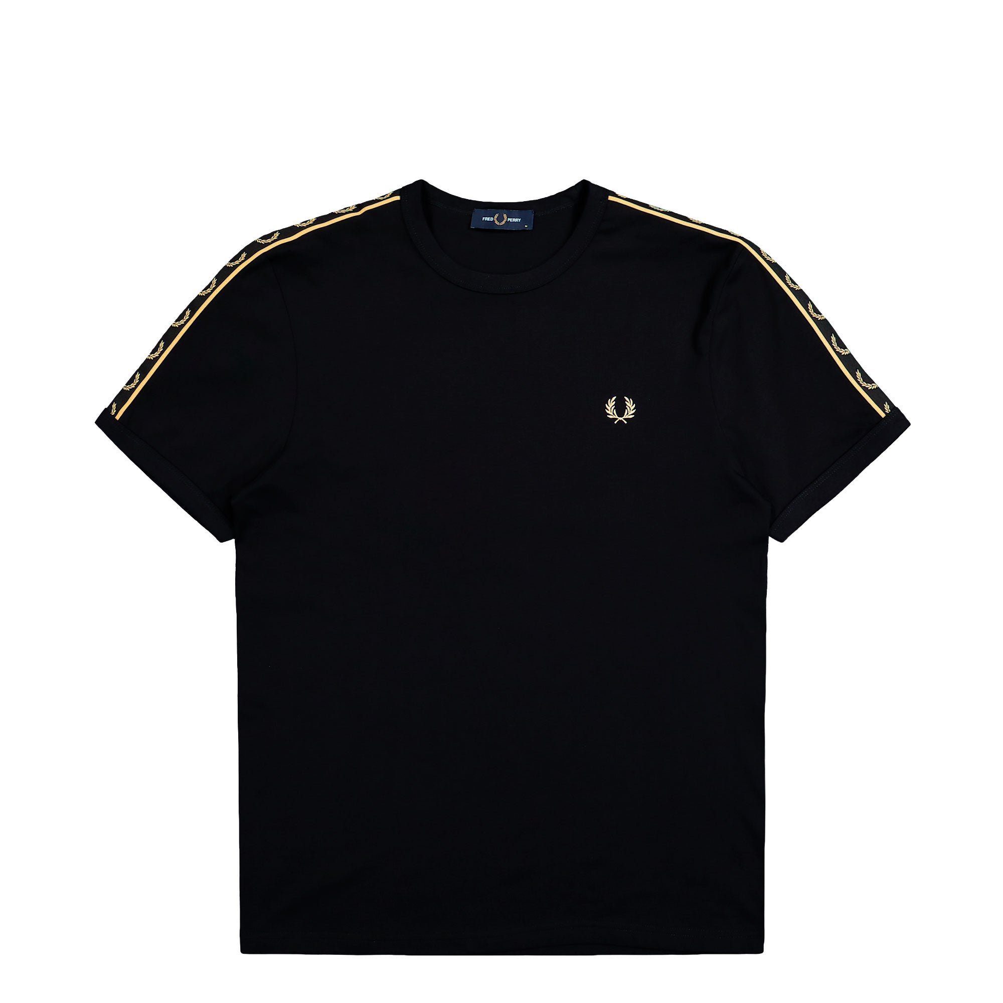 Fred Perry Contrast Tape Ringer T-Shirt Black / Champagne T-Shirt M4613-90A | Overkill