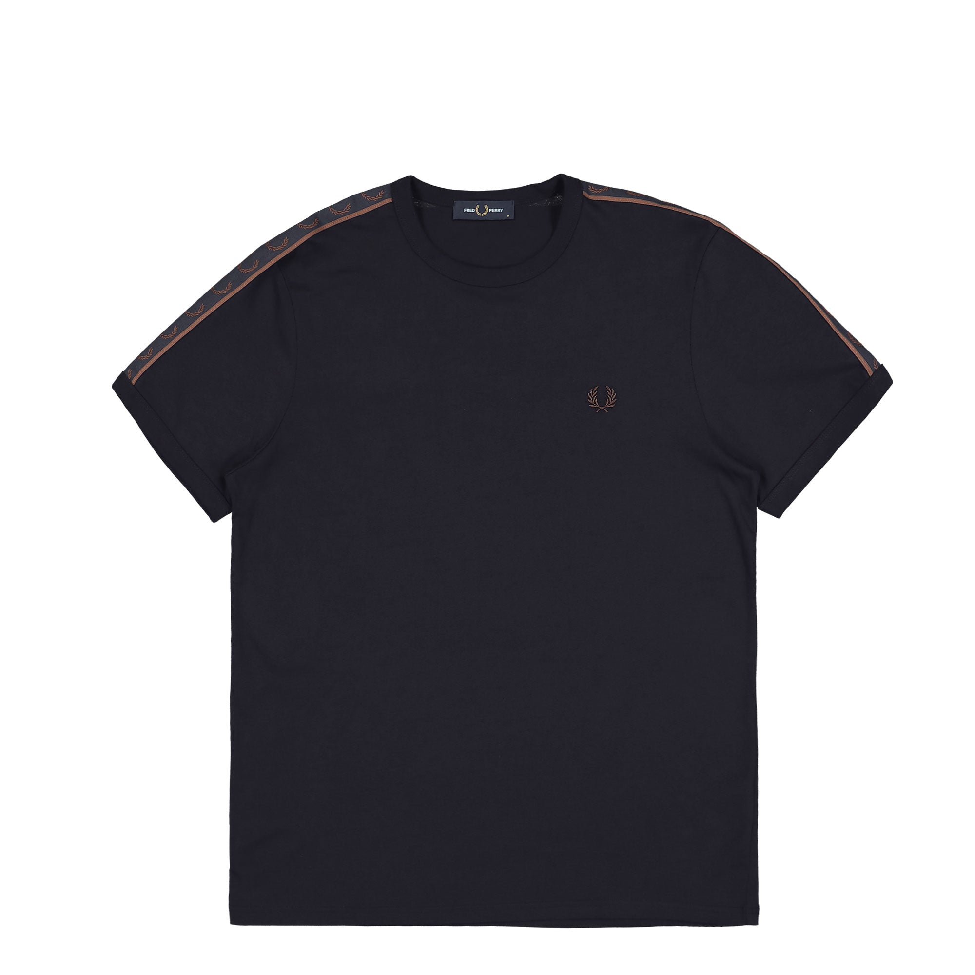Fred Perry Contrast Tape Ringer T-Shirt Navy / Carrington Brick T-Shirts M4613-W71 | Overkill