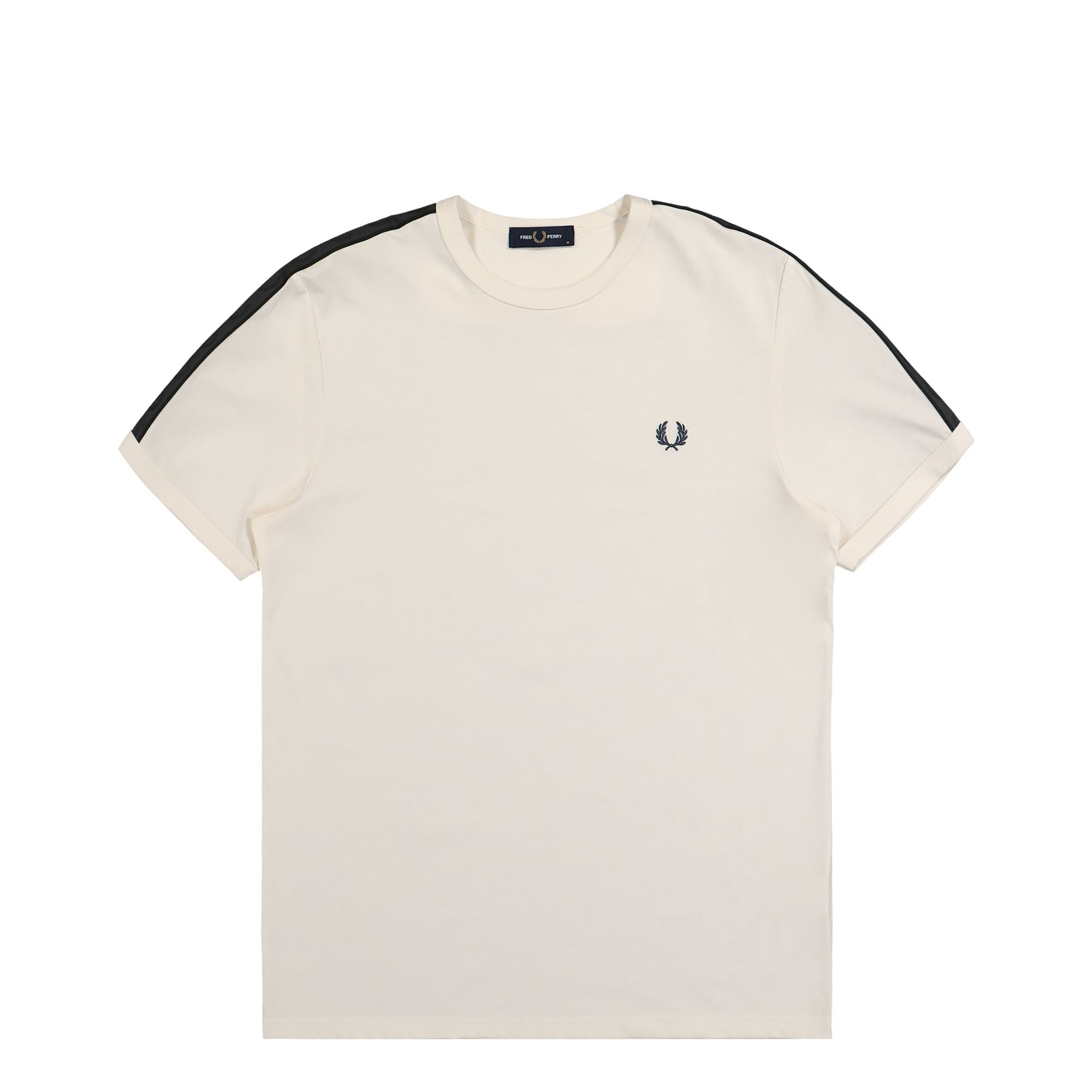 Fred Perry Contrast Tape Ringer T-Shirt Light Ecru / Ash Grey T-Shirts M4613-Z06 | Overkill