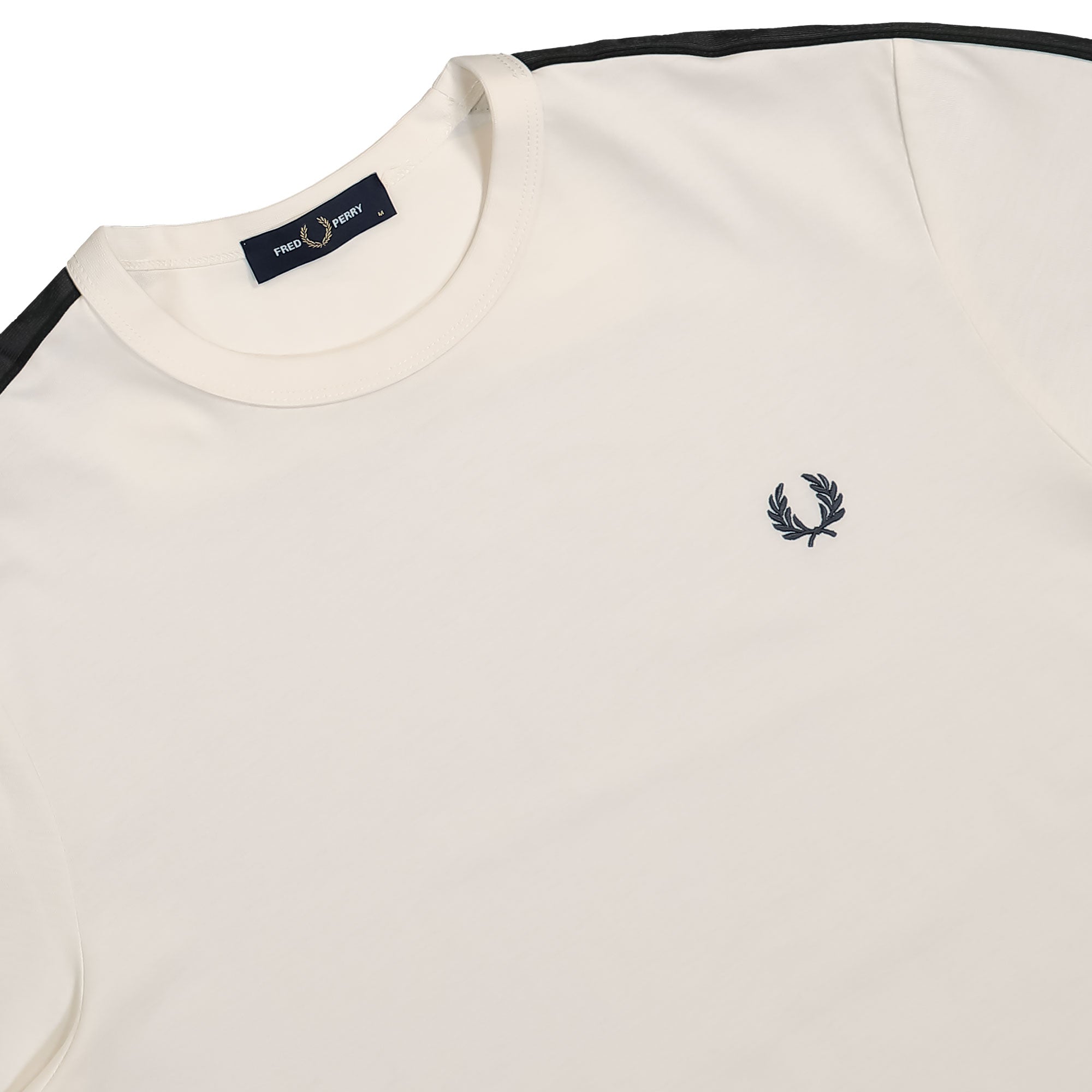 Fred Perry Contrast Tape Ringer T-Shirt Light Ecru / Ash Grey T-Shirts Detail view 1 | Overkill
