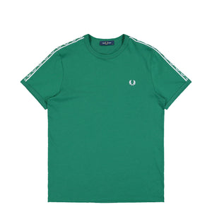 Fred Perry Contrast Tape Ringer T-Shirt Sport Green T-Shirts M4613-Z18 | Overkill