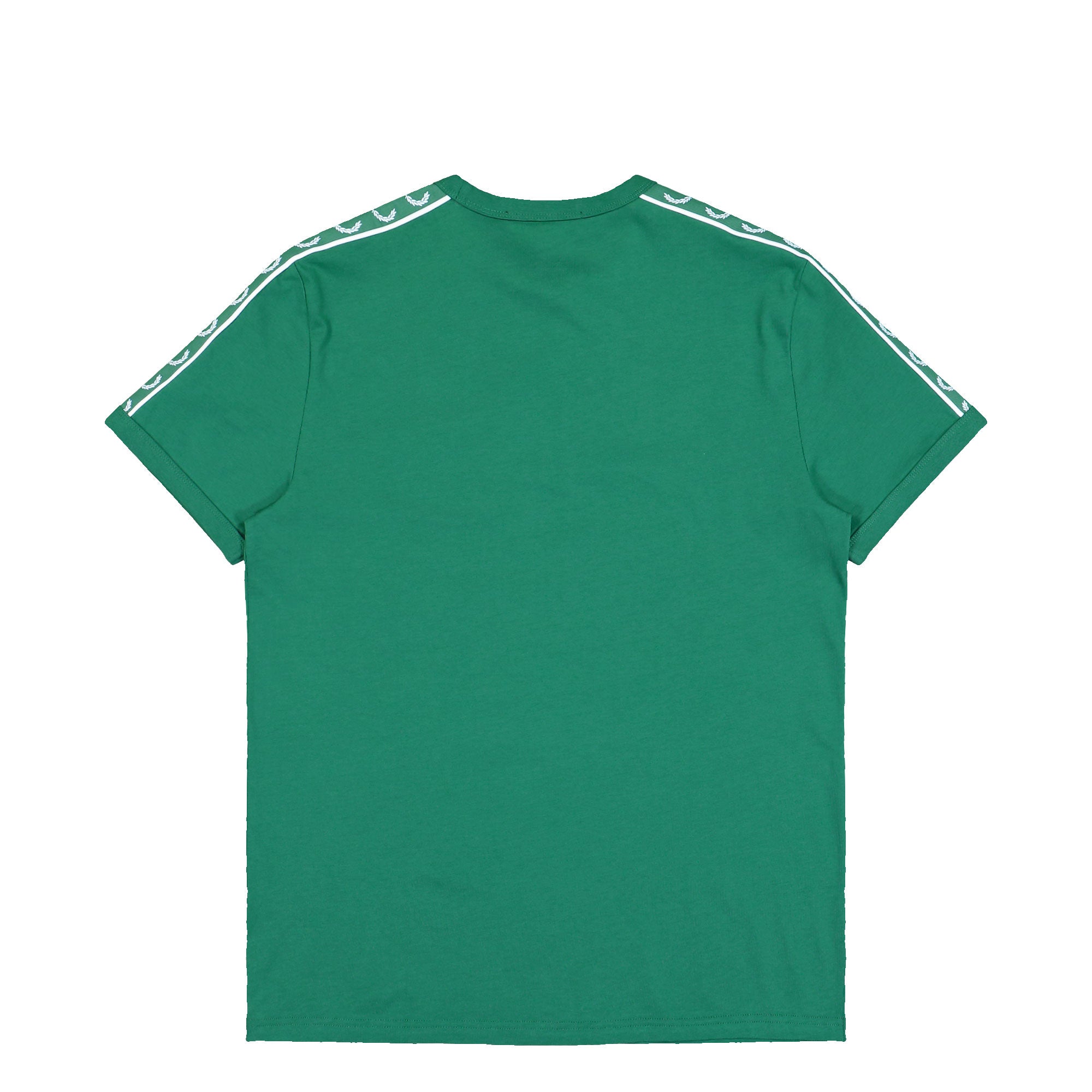 Fred Perry Contrast Tape Ringer T-Shirt Sport Green T-Shirts M4613-Z18 Close-up | Overkill