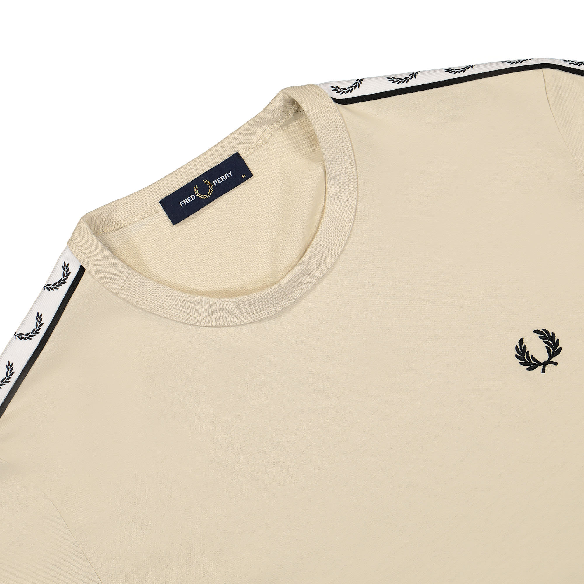 Fred Perry Taped Ringer T-Shirt Oatmeal T-Shirts Close-up | Overkill