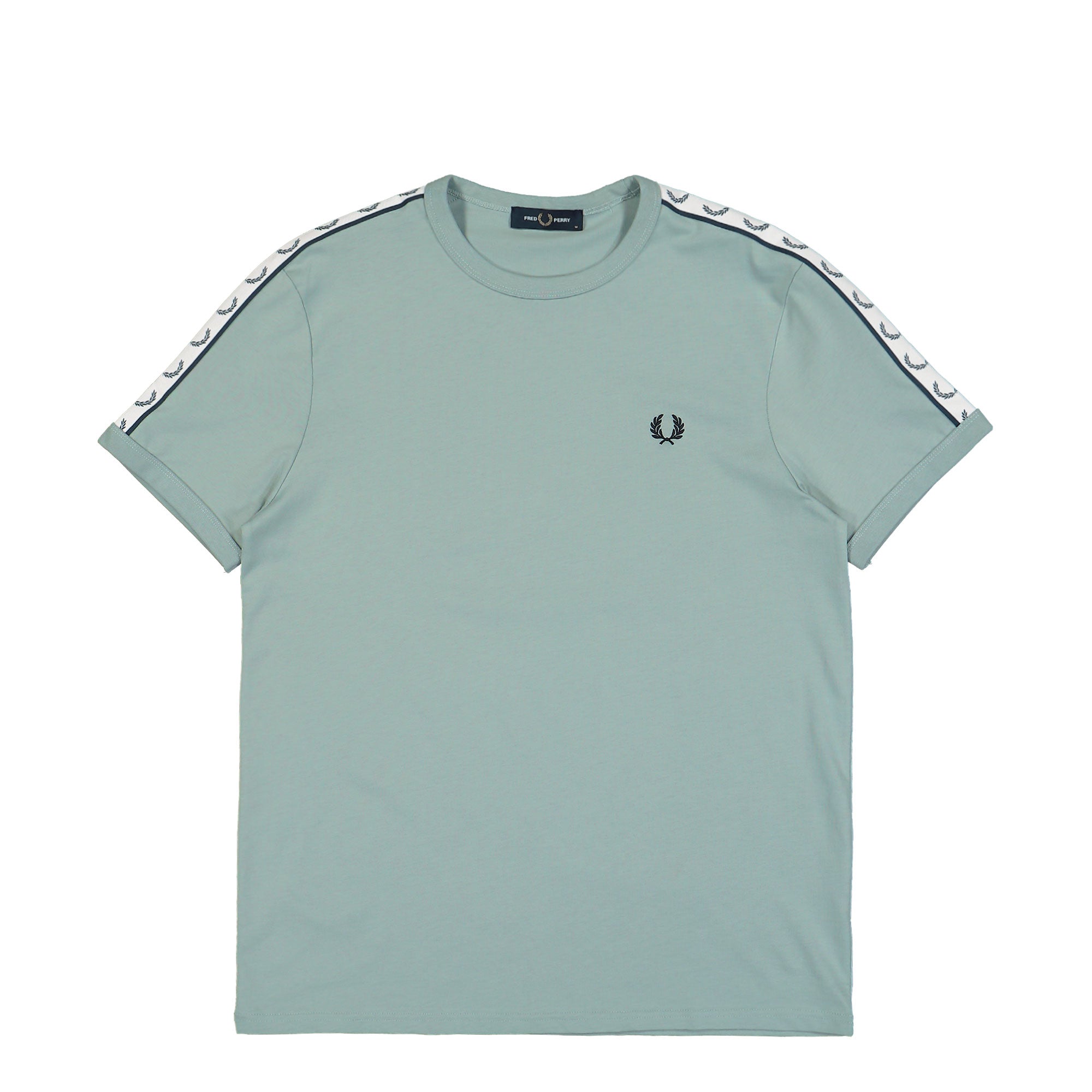 Fred Perry Taped Ringer T-Shirt Silver Blue T-Shirts M4620 959 | Overkill