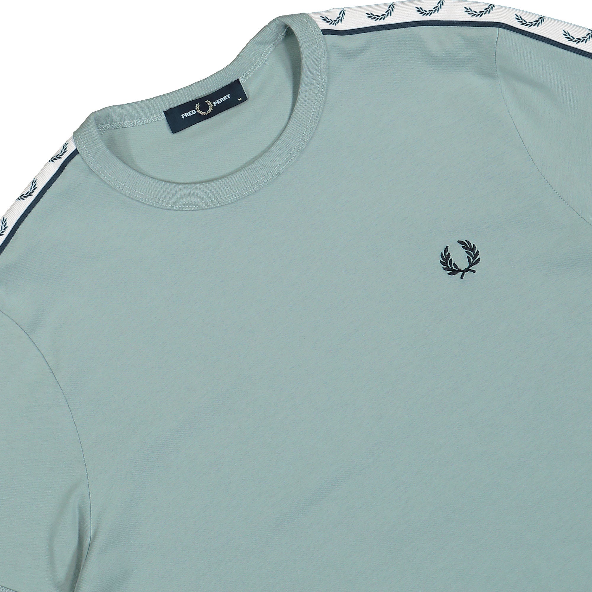 Fred Perry Taped Ringer T-Shirt Silver Blue T-Shirts Detail view 2 | Overkill