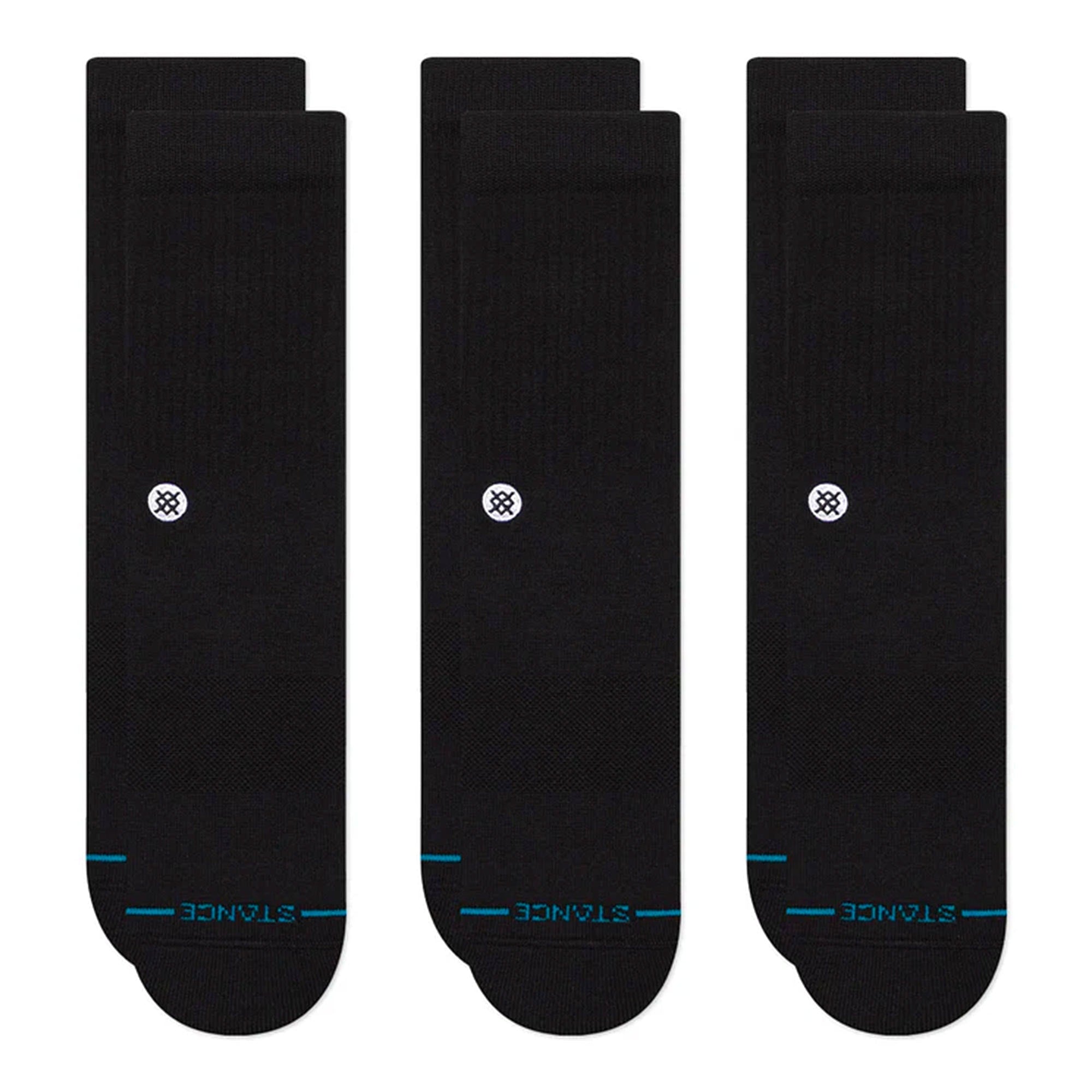 Stance Icon 3 Pack Socks Black Socks M556D18ICP-BLK | Overkill