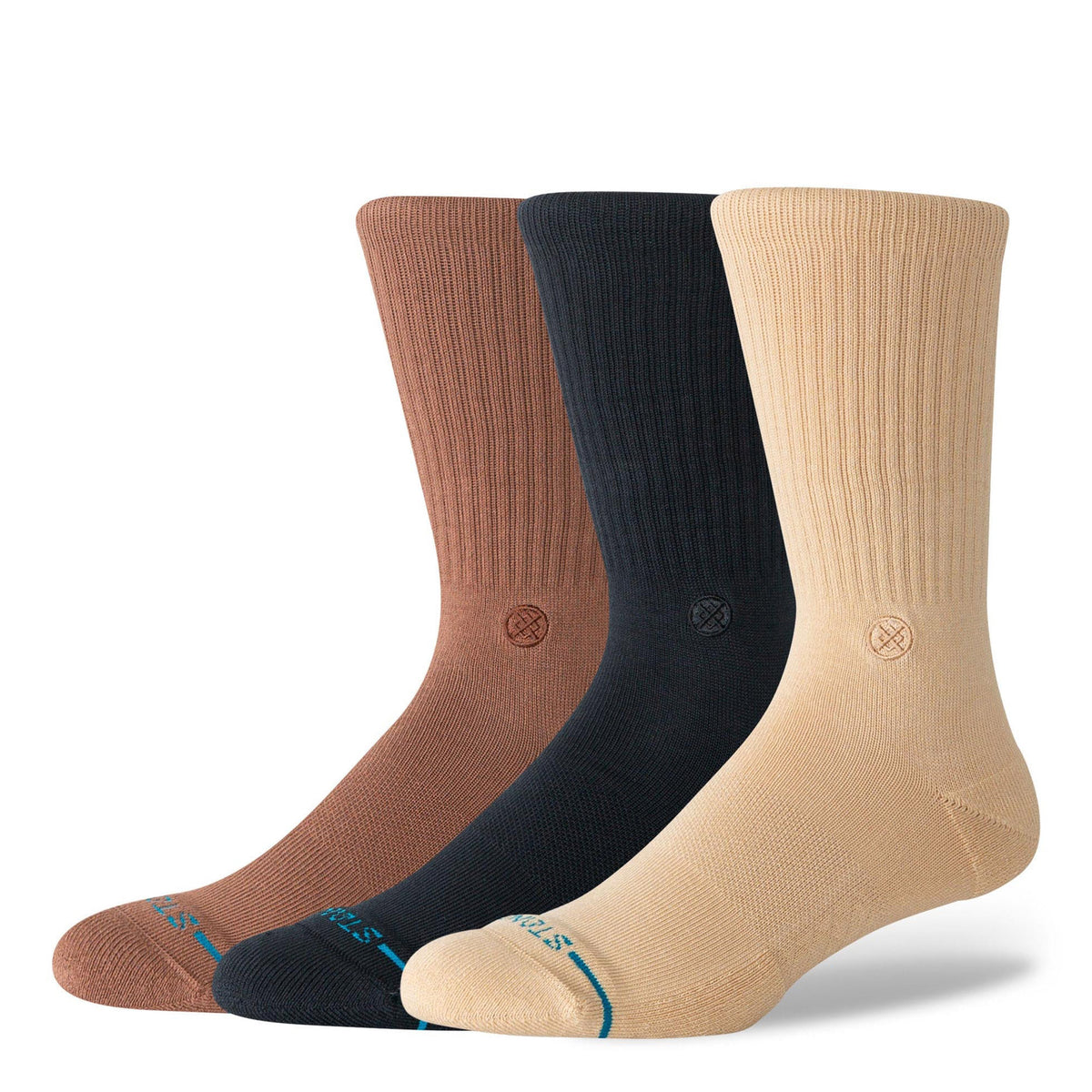 Stance Icon 3 Pack Socks Tan Socks M556D18ICP-TAN Close-up | Overkill