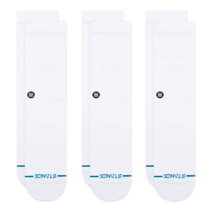 Stance Icon 3 Pack Socks White Socks M556D18ICP-WHT | Overkill