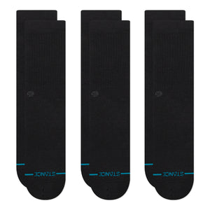 Stance Icon 3 Pack Socks Black / Black Socks M556D18ICP-BK2 | Overkill