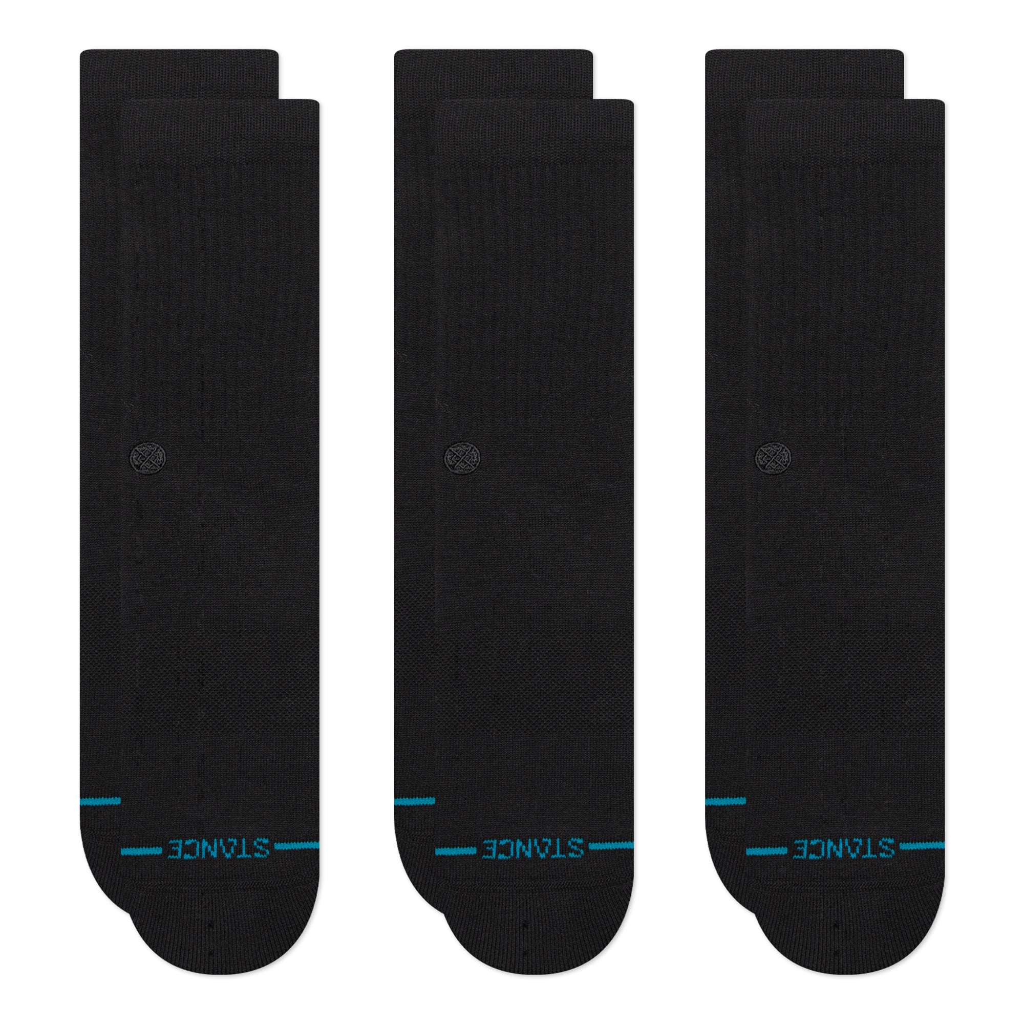 Stance Icon 3 Pack Socks Black / Black Socks M556D18ICP-BK2 | Overkill
