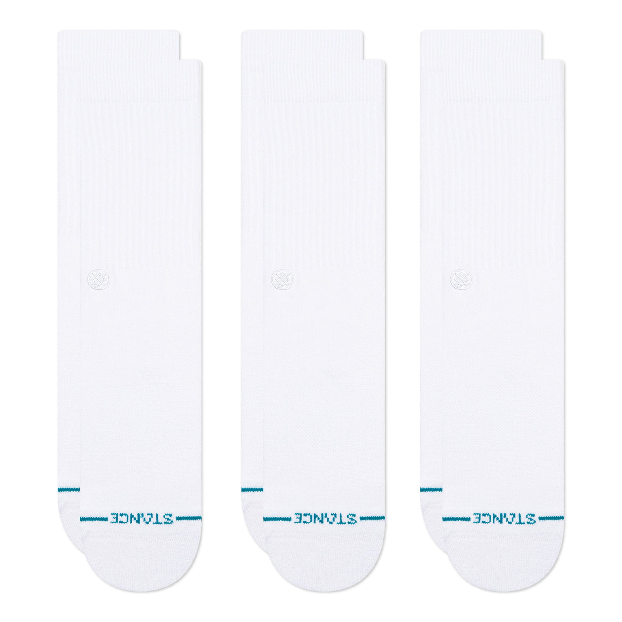 Stance Icon 3 Pack Socks White / White Socks M556D18ICP-WH2 | Overkill