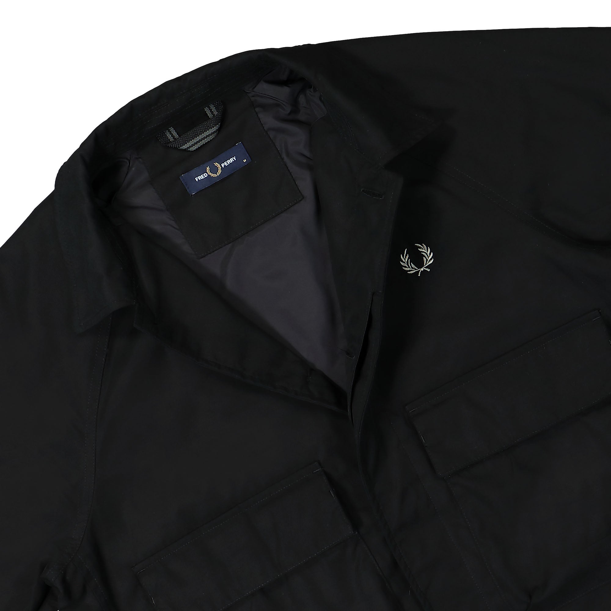 Fred Perry Utility Overshirt Black Shirts Close-up | Overkill