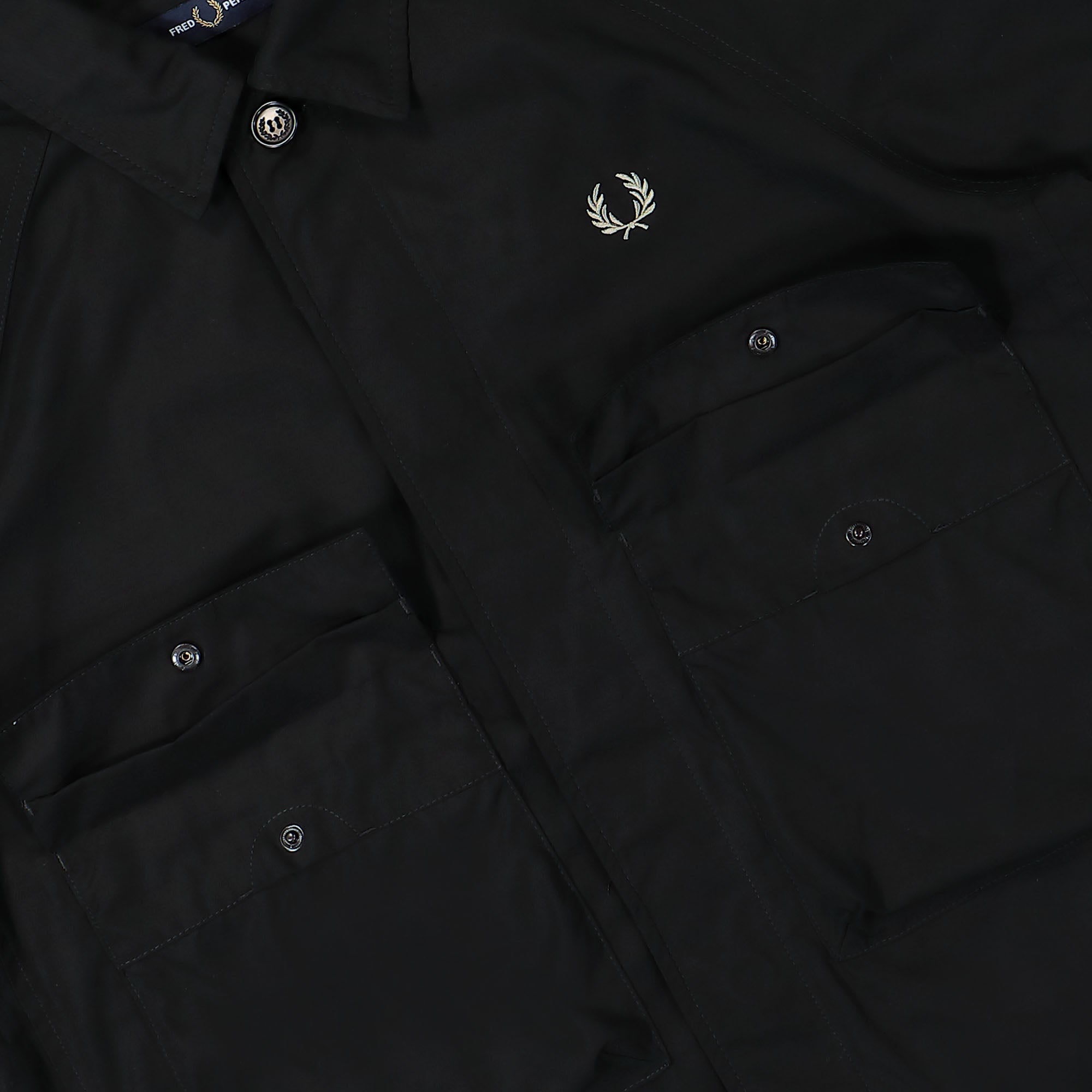 Fred Perry Utility Overshirt Black Shirts Detailfoto | Overkill