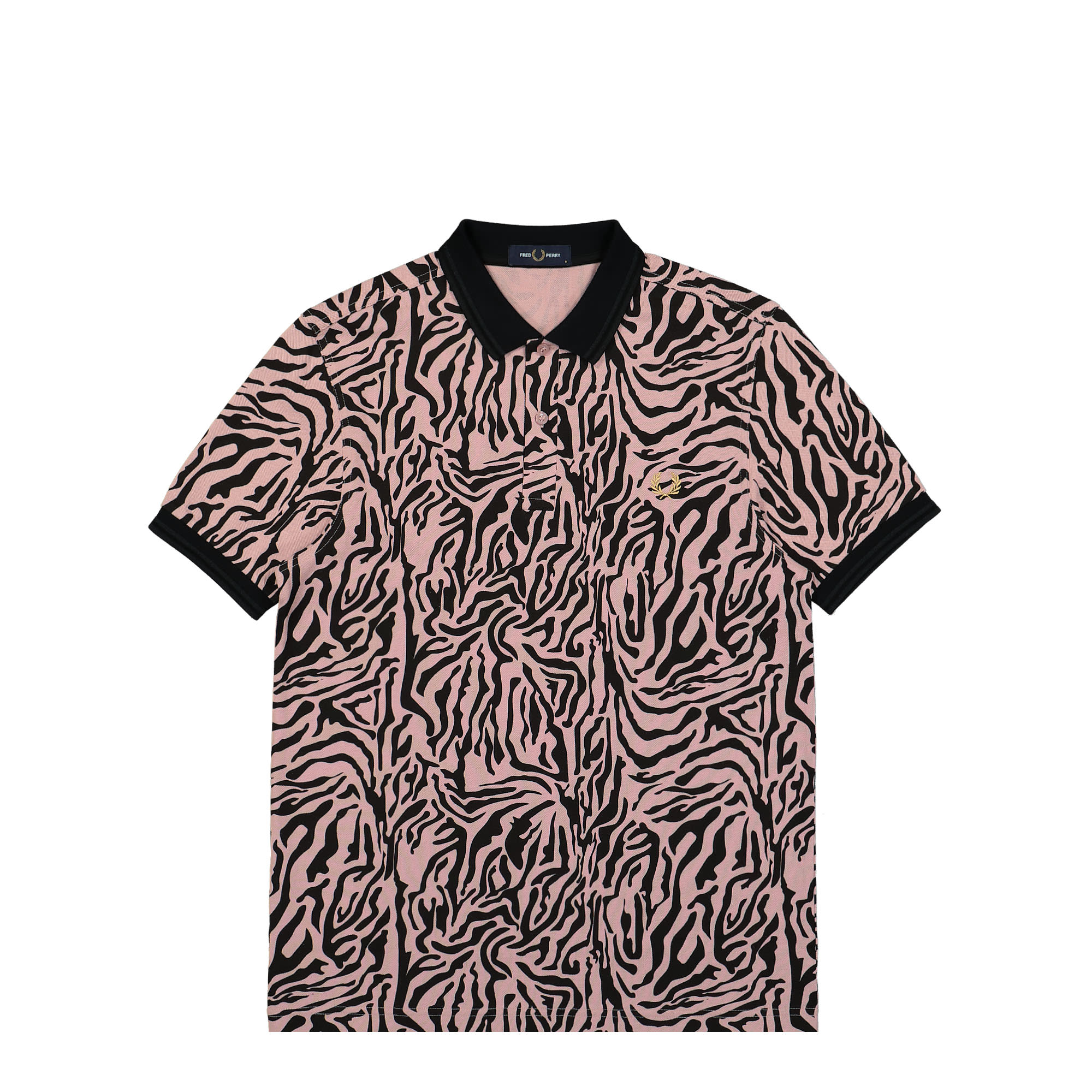 Fred Perry Zebra Print Fred Perry Shirt Dusty Rose Pink Polo Shirts M6616-S51 | Overkill