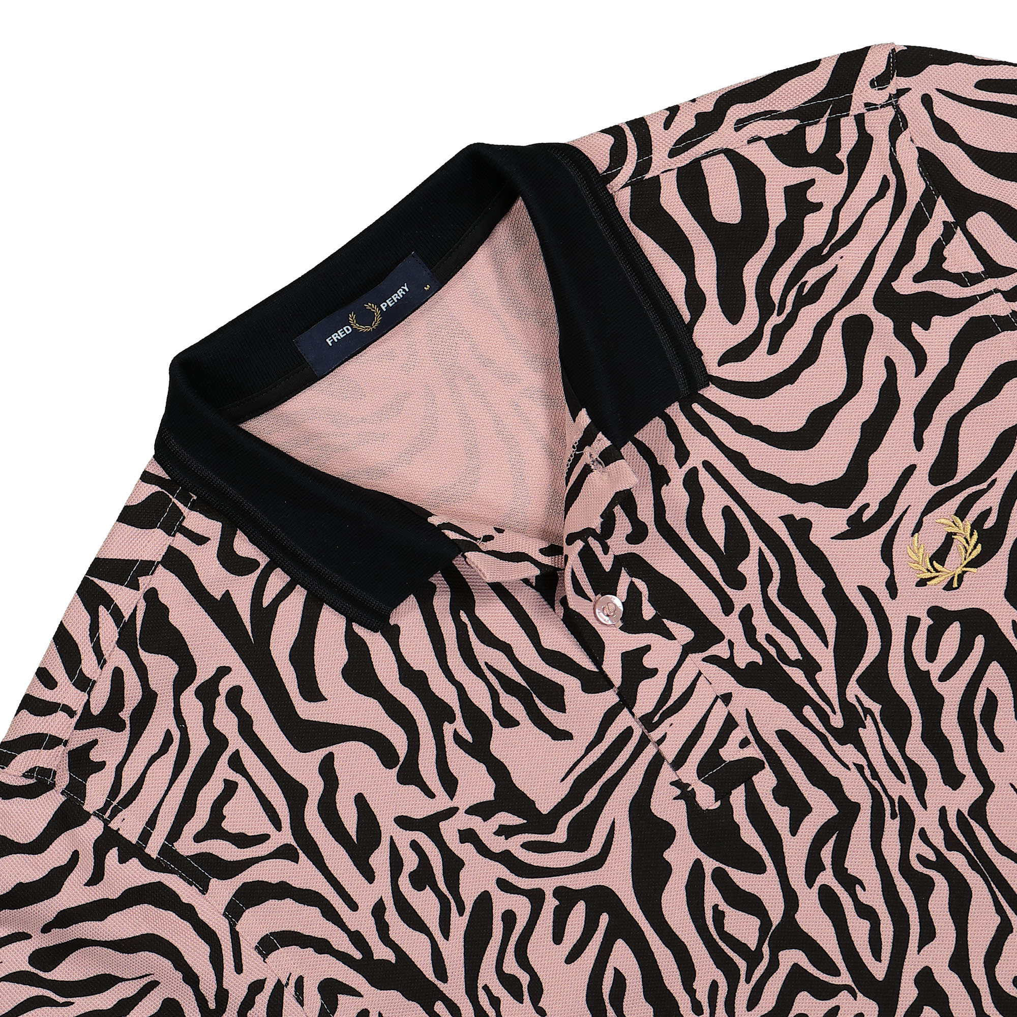 Fred Perry Zebra Print Fred Perry Shirt Dusty Rose Pink Polo Shirts Close-up | Overkill