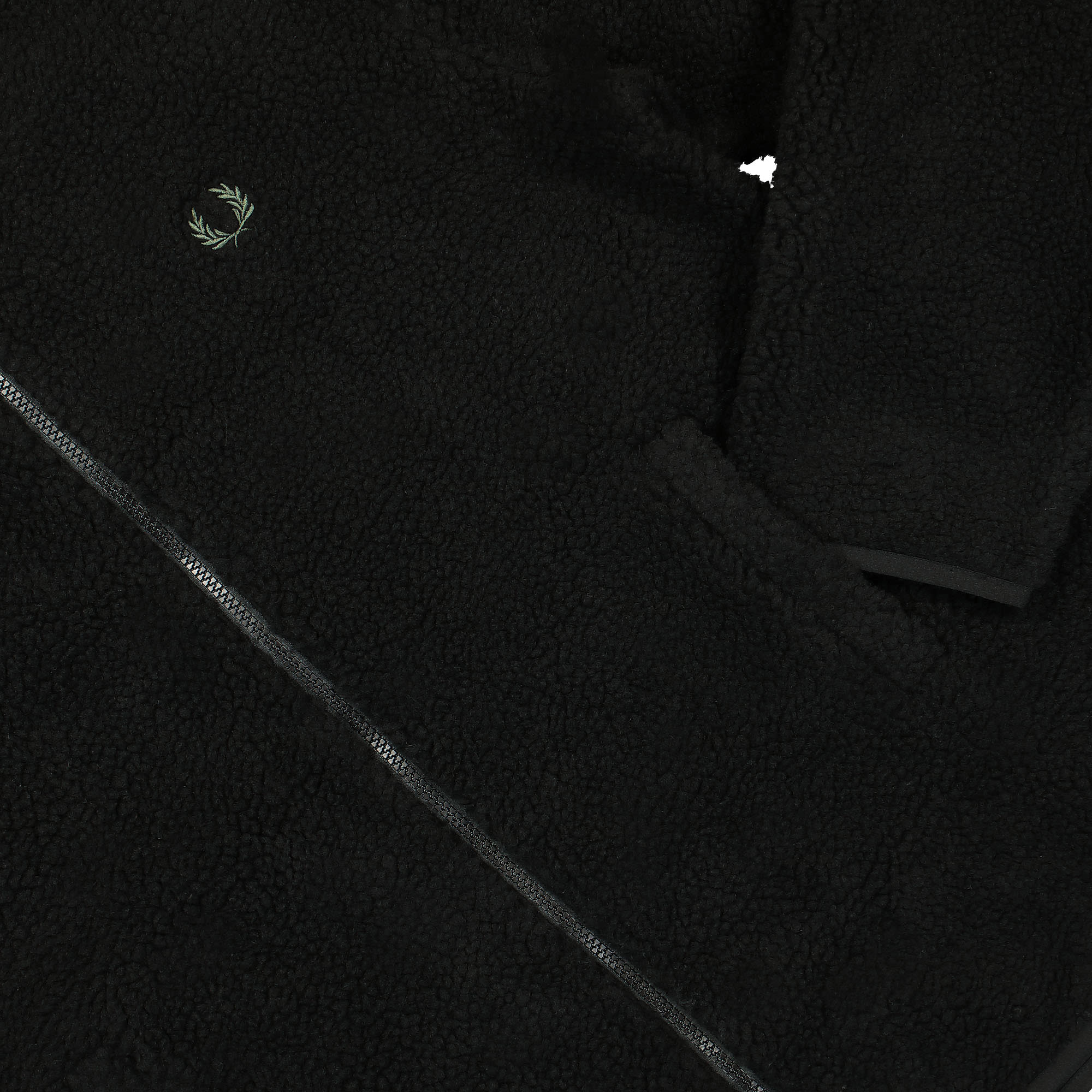 Fred Perry Zip Trough Borg Fleece Black Fleece Jackets Detailfoto | Overkill