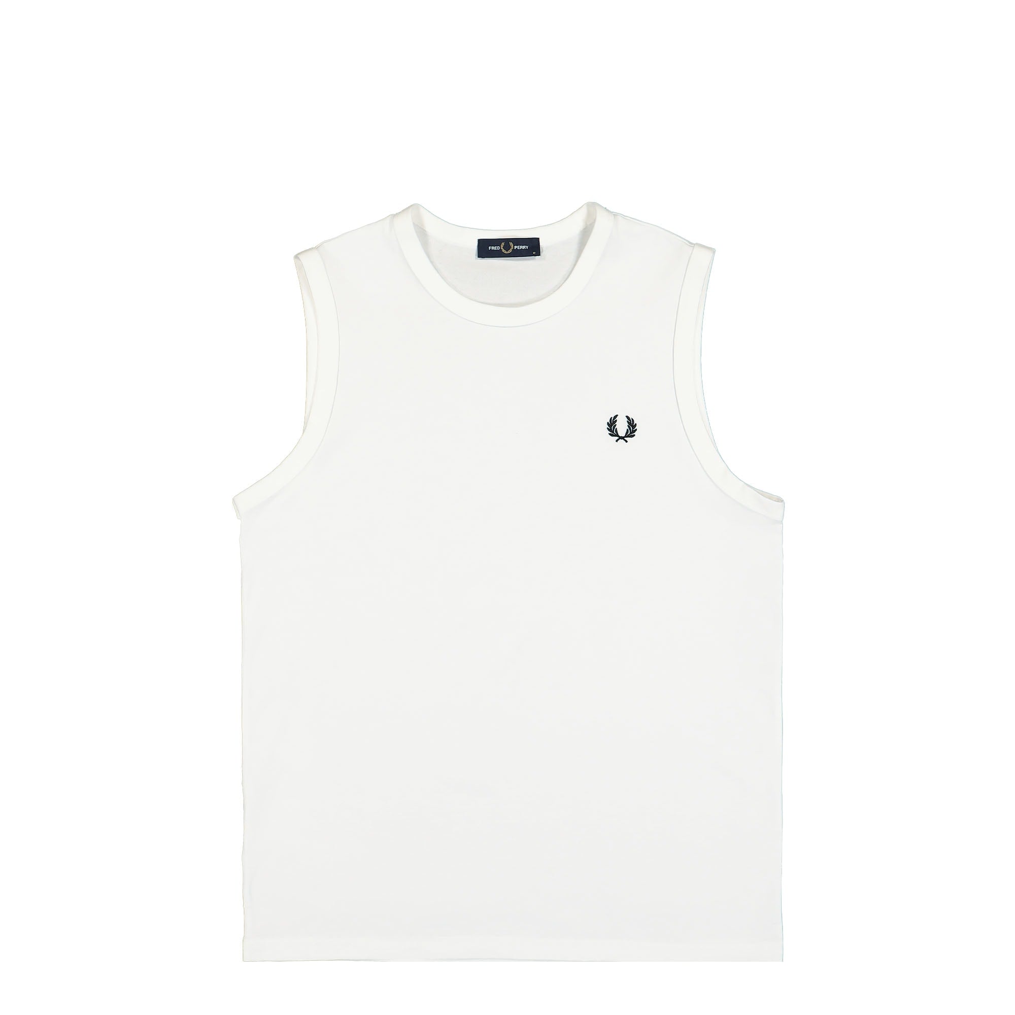 Fred Perry Crew Neck Vest White Tops M7777-100 | Overkill