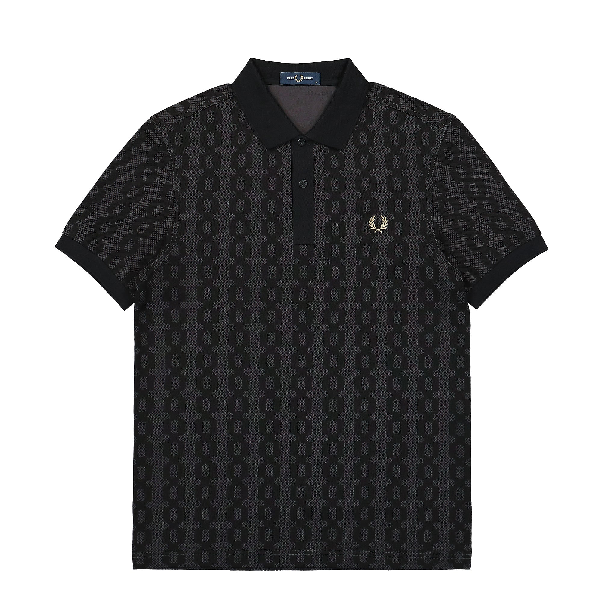 Fred Perry Cable Print Polo Shirt Anchor Grey Polo Shirts M7790-297 | Overkill