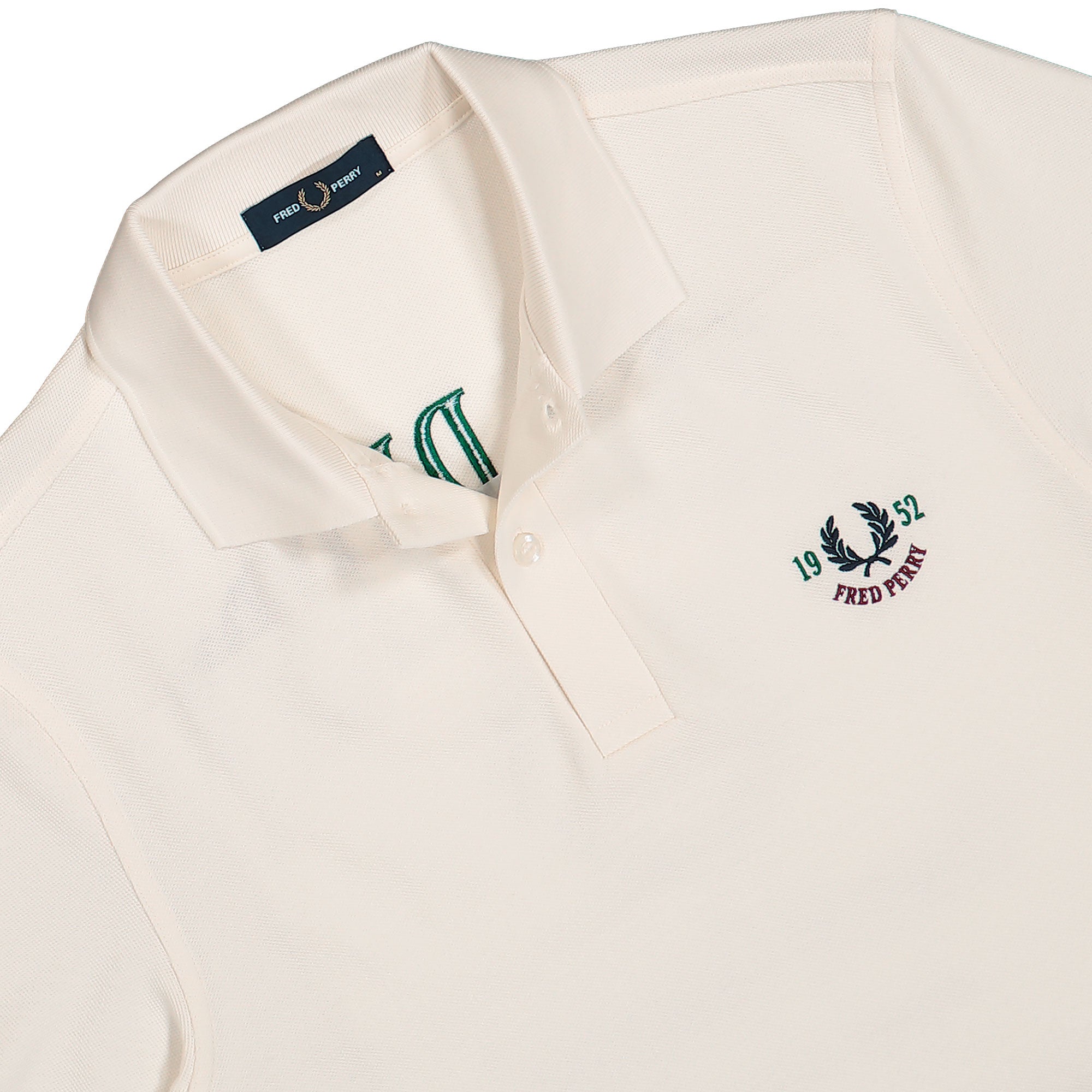 Fred Perry Clubhouse Embroidered Polo Shirt Ecru Polo Shirts Material | Overkill