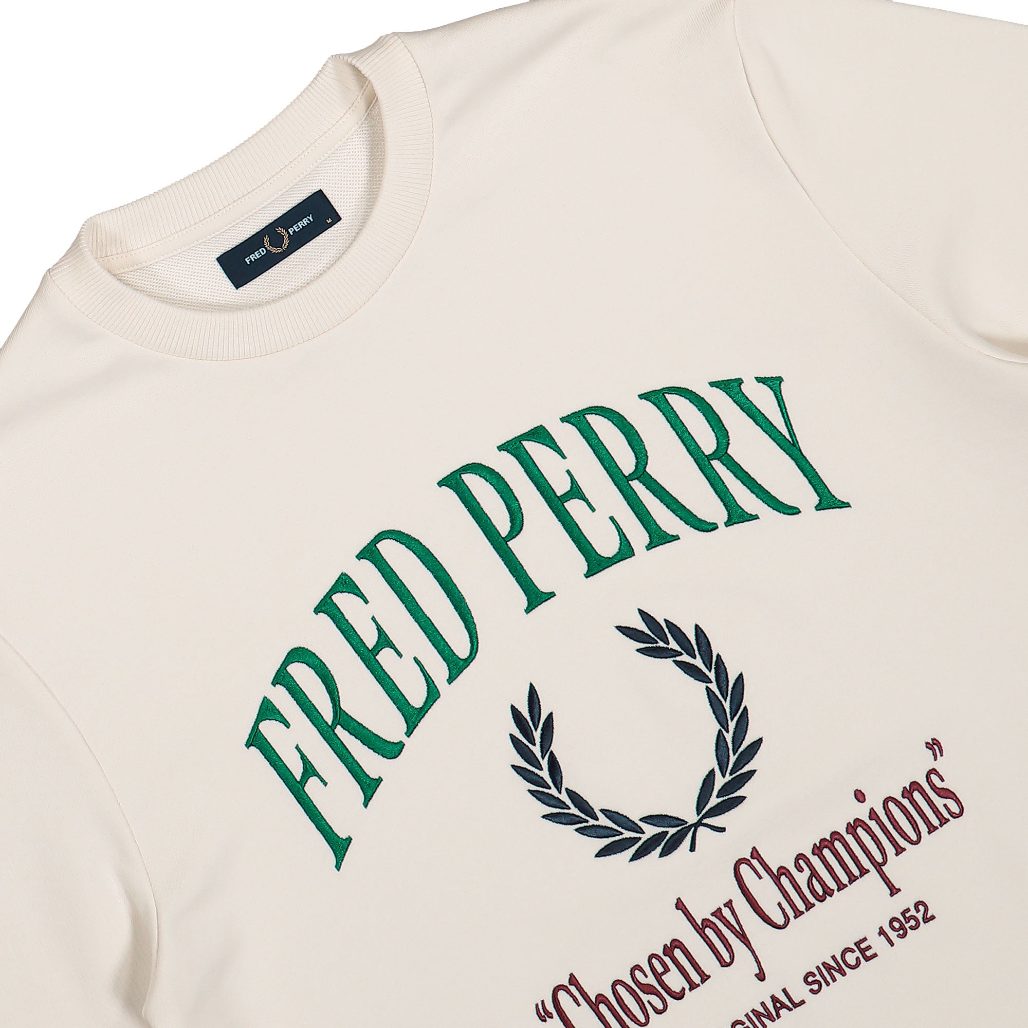 Fred Perry Embroidered Champion Sweatshirt Ecru Sweatshirts Detail view 1 | Overkill