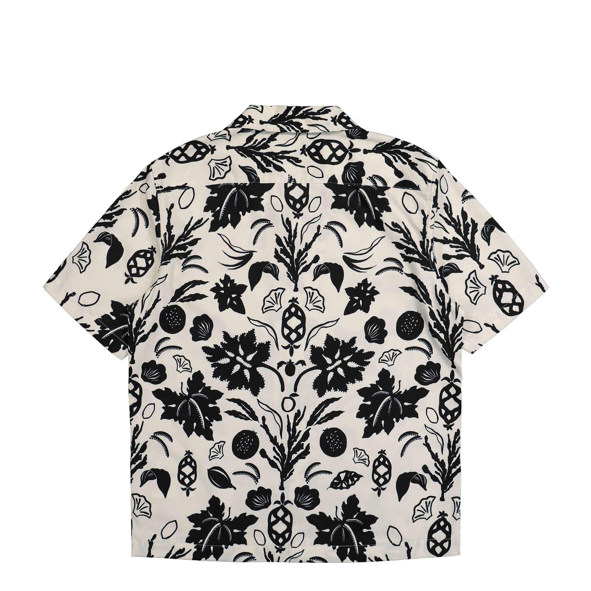 Fred Perry Botanical Print Revere Collar Light Ecru Shirt Material | Overkill