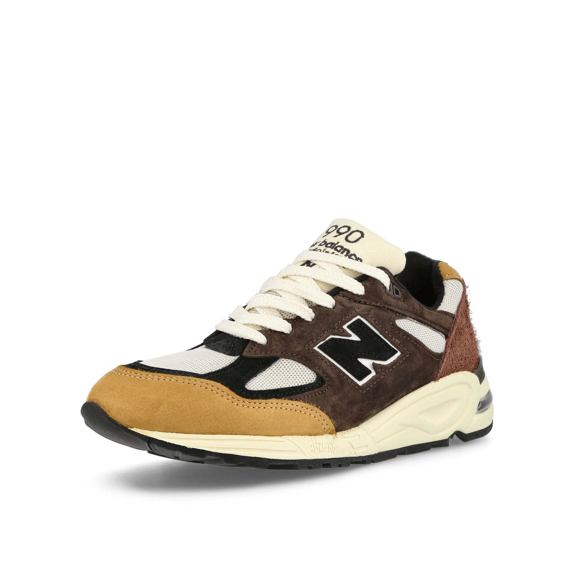 New Balance M990BB2 Brown Low Top Sneakers Close Up | Overkill